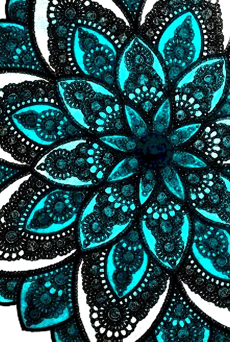 Blue and Black Mandala Wallpaper