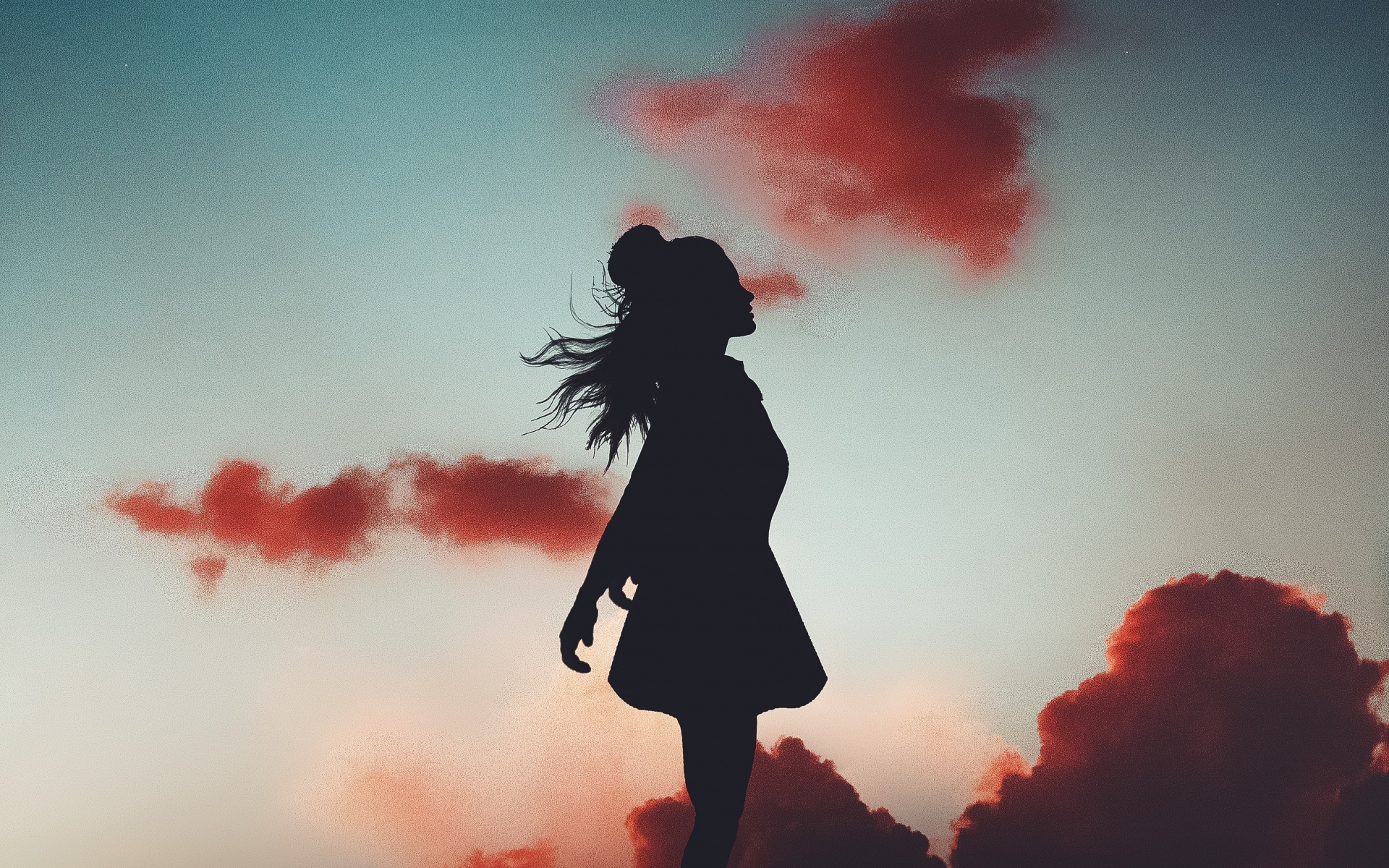 Wallpaper 4K, Mood, Silhouette, Evening sky