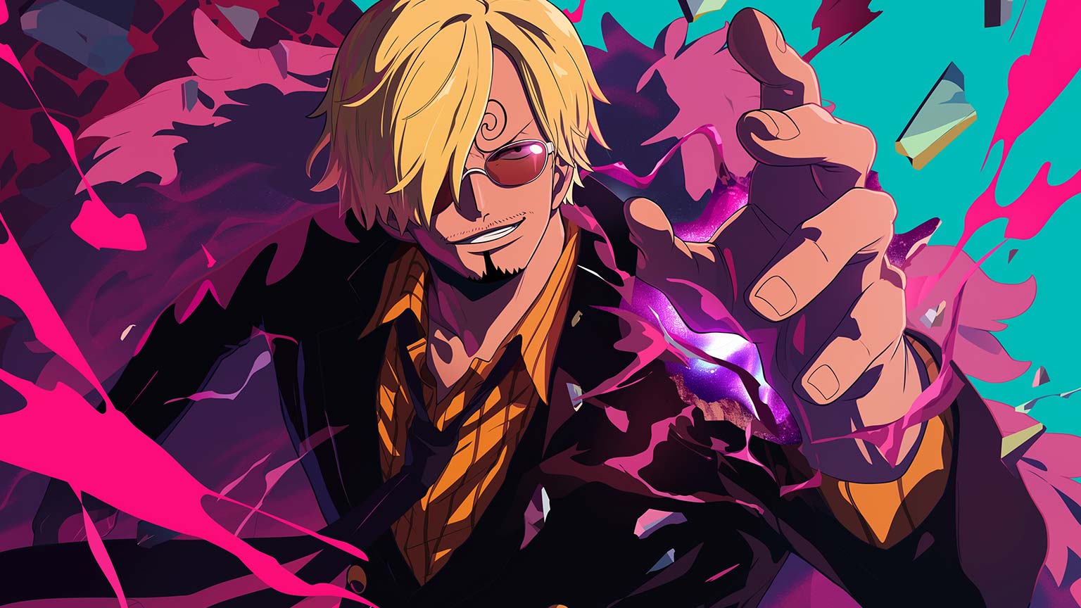 One Piece Sanji Purple Desktop Wallpaper Piece Wallpaper