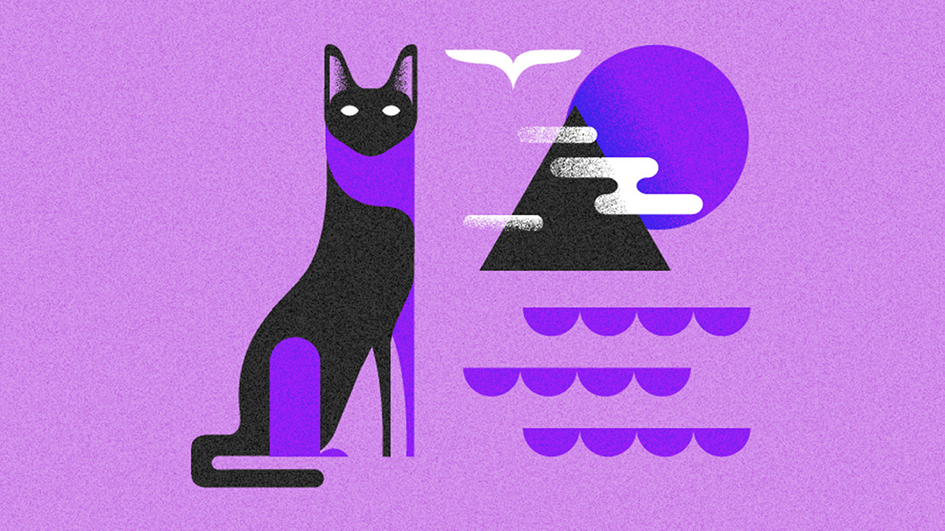 Art Cat Illust Minimal Simple Purple