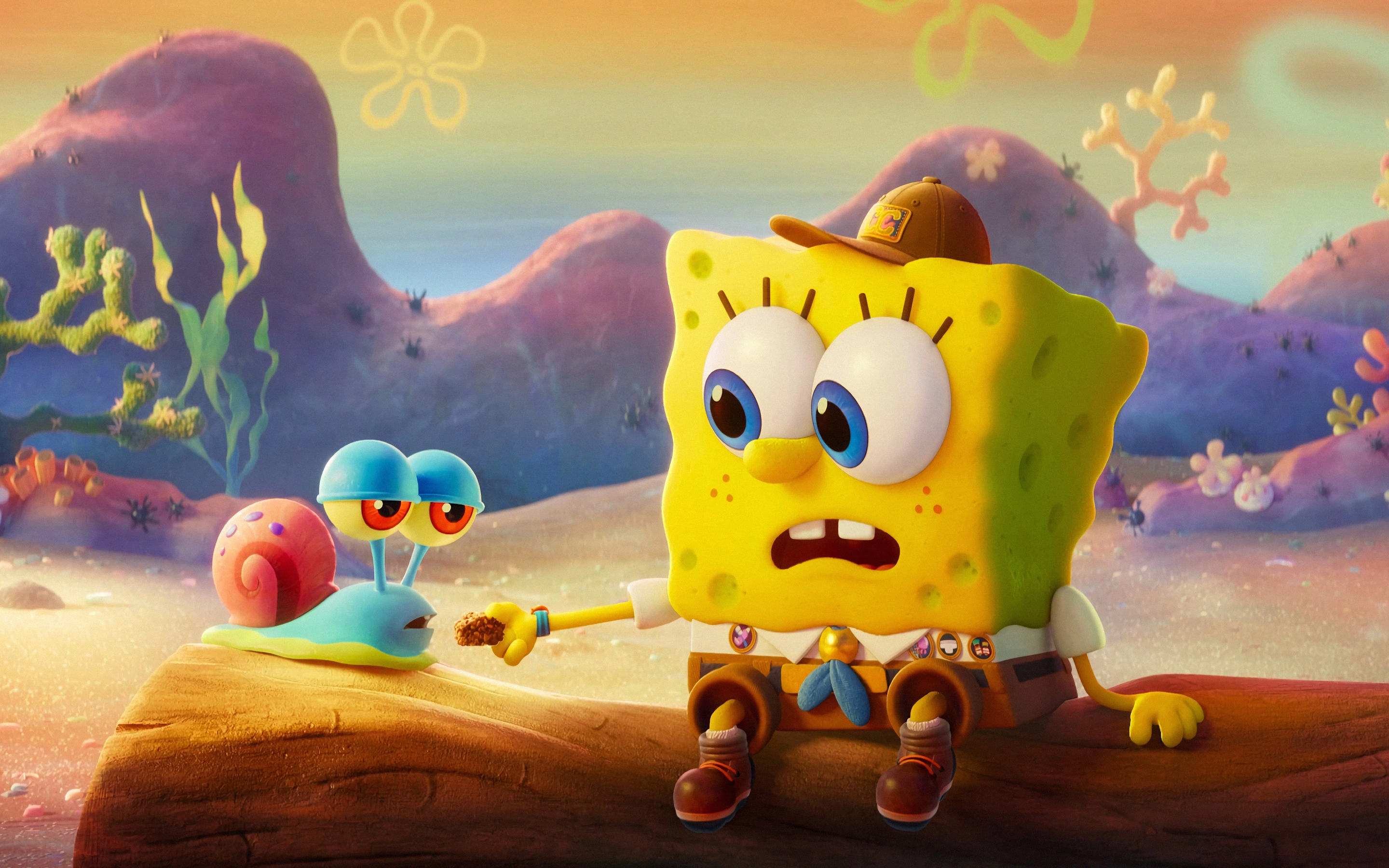 SpongeBob And Gary Cute 4k
