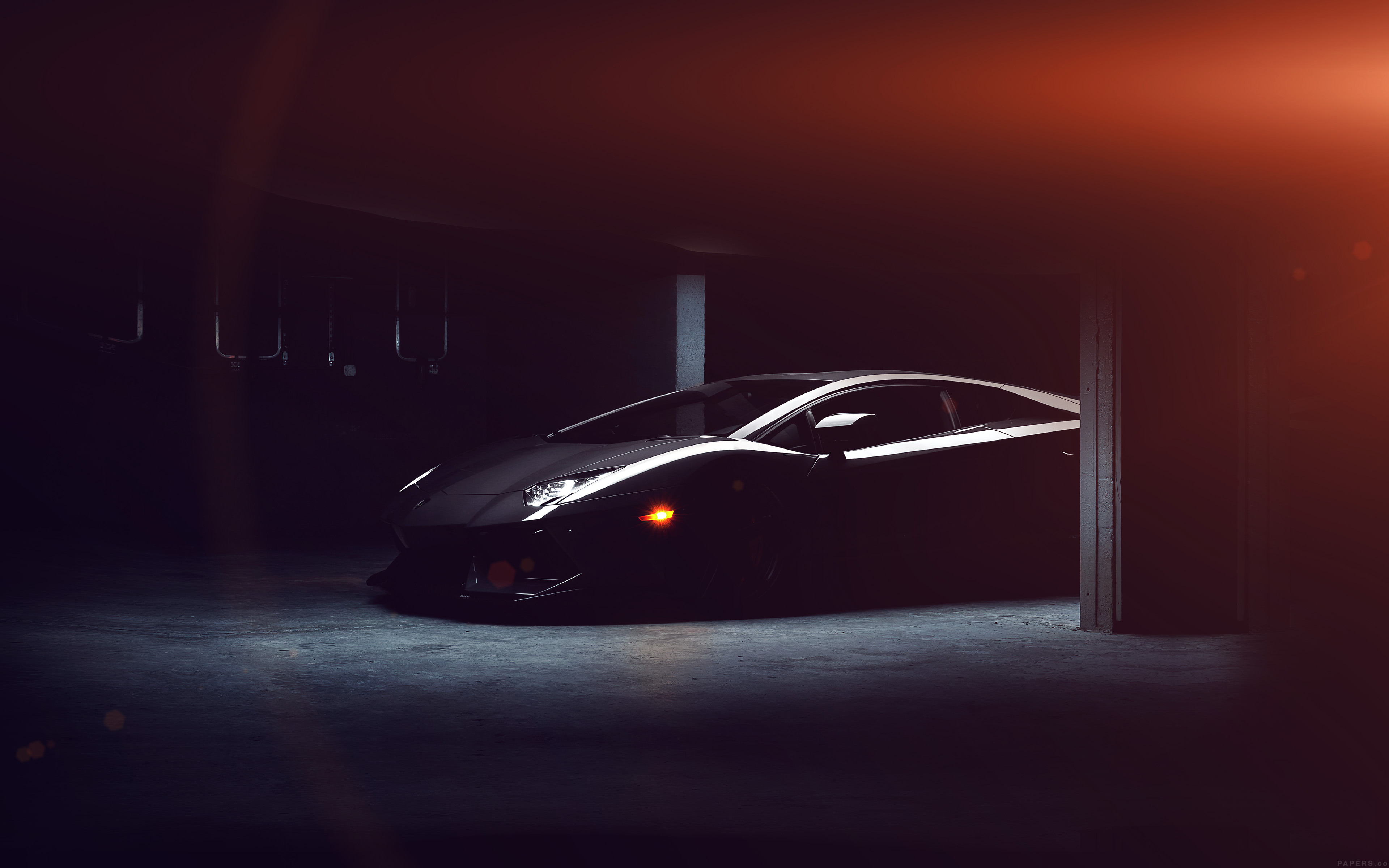 Lamborghini Car Dark Black Flare