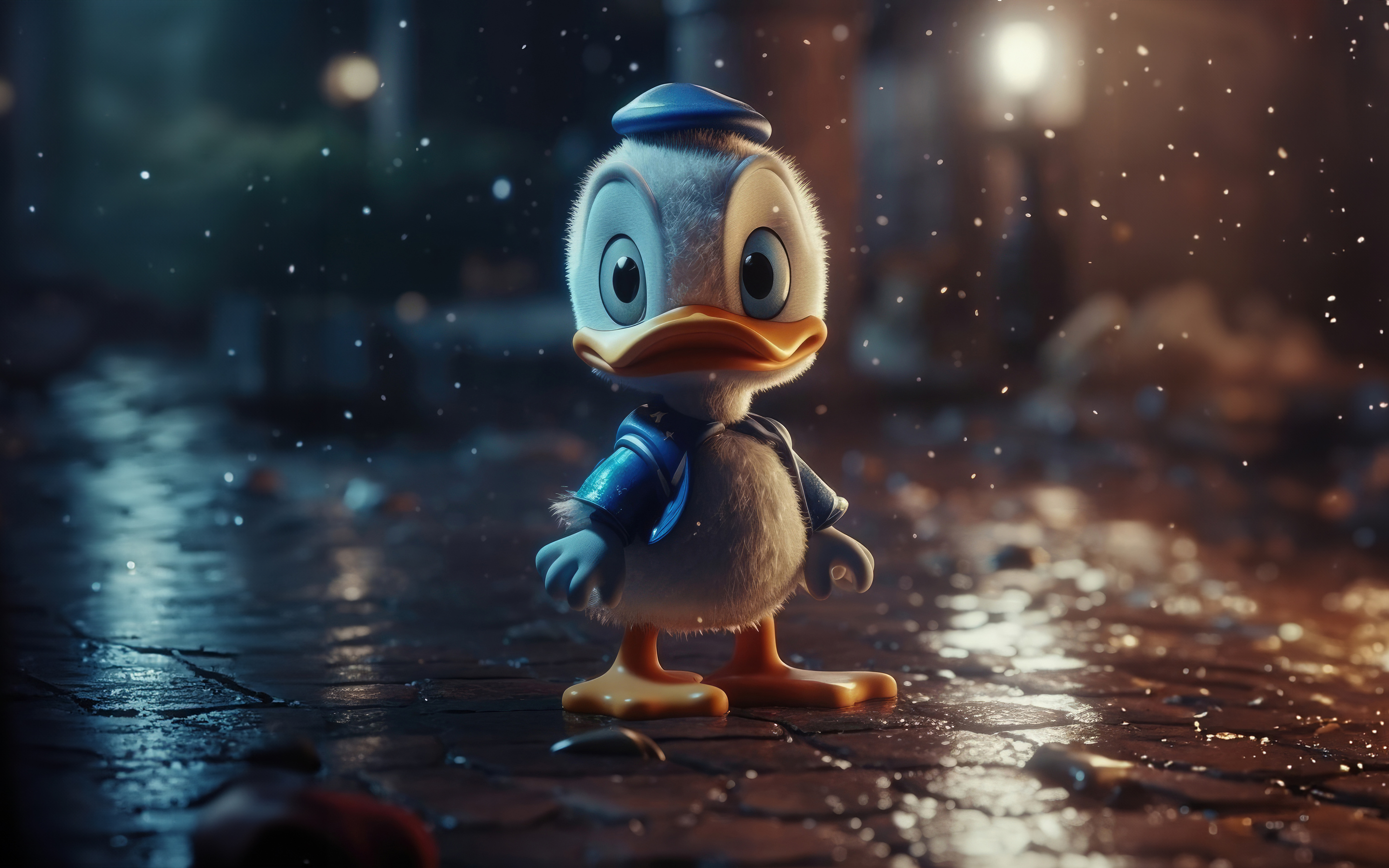 Disney Donald Duck In Rain