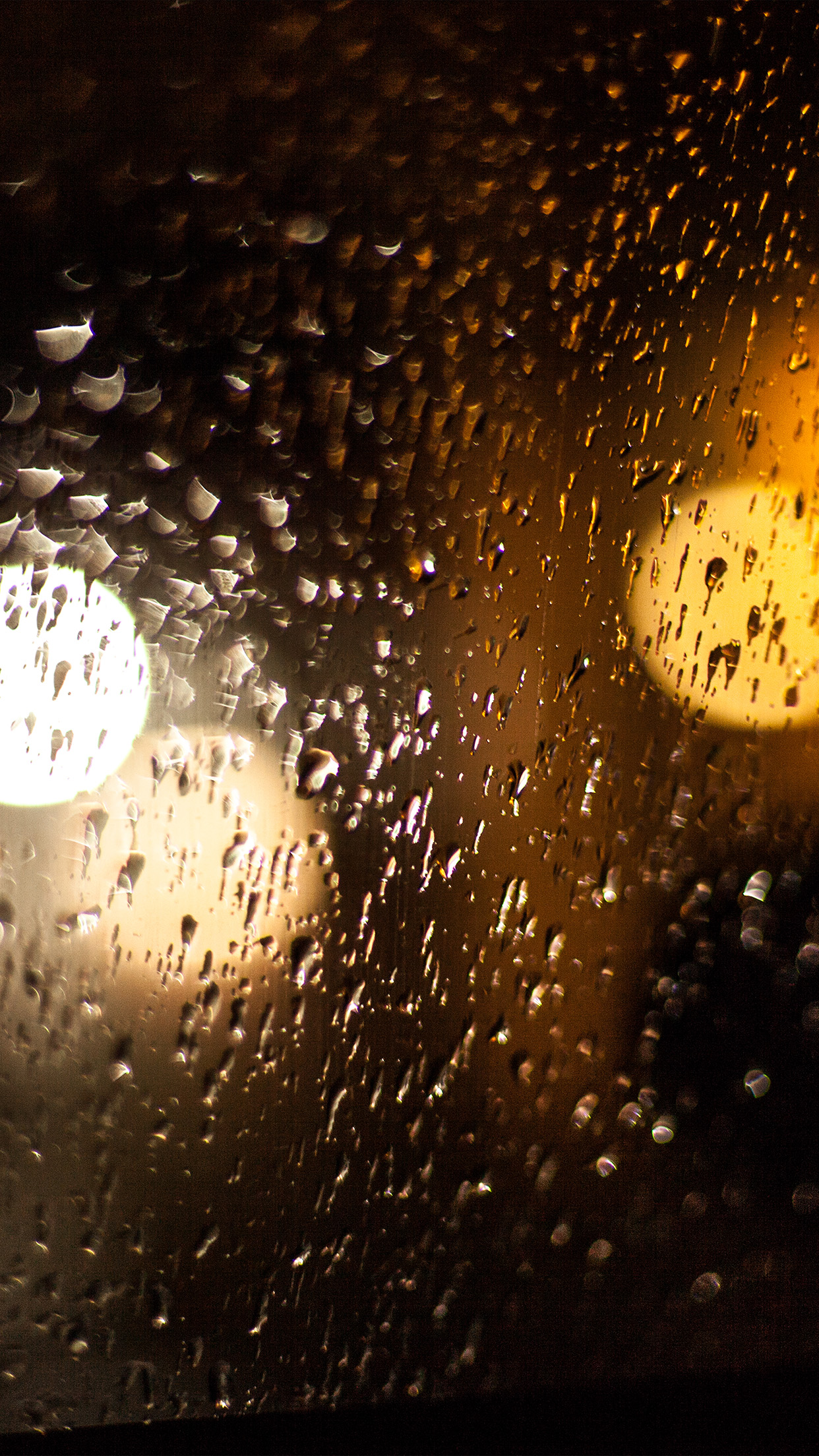 Rainy Night Drops Bokeh Orange Pattern
