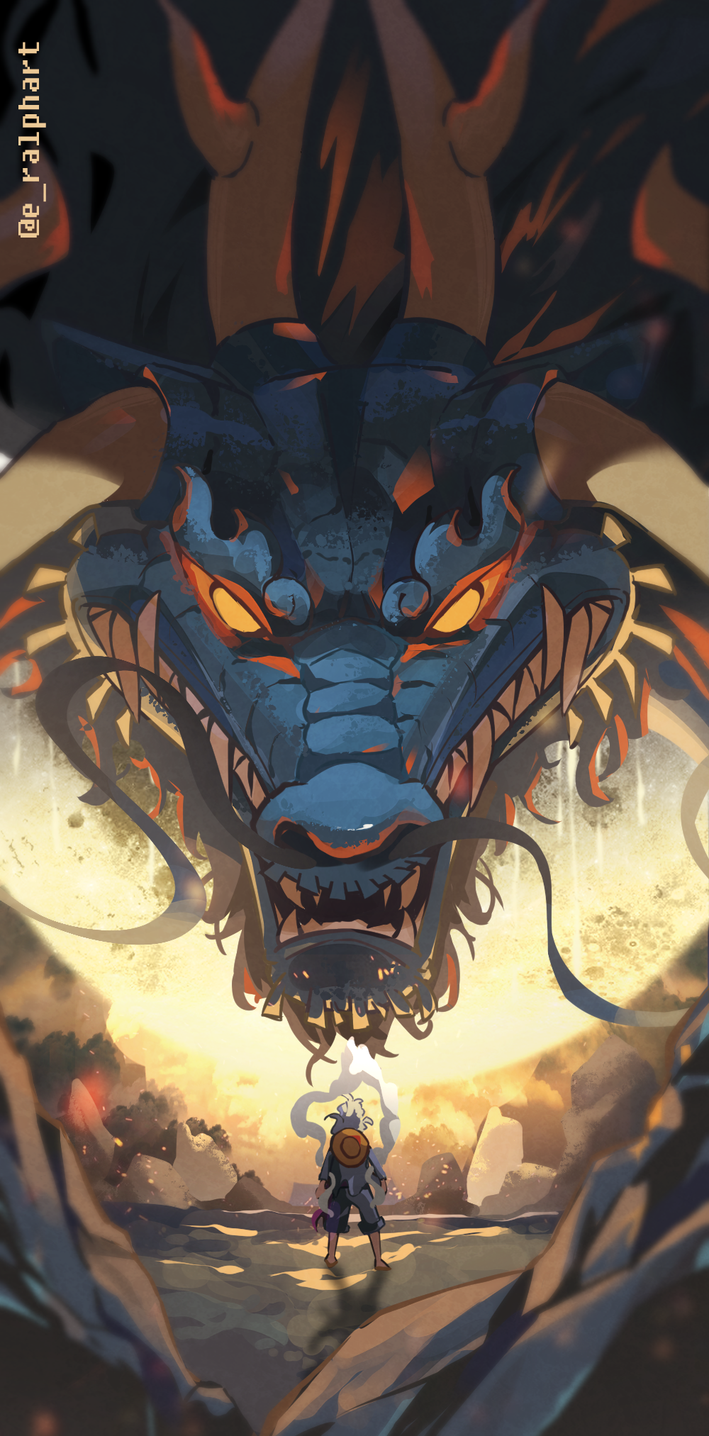 Luffy Vs Kaido Phone Wallpaper