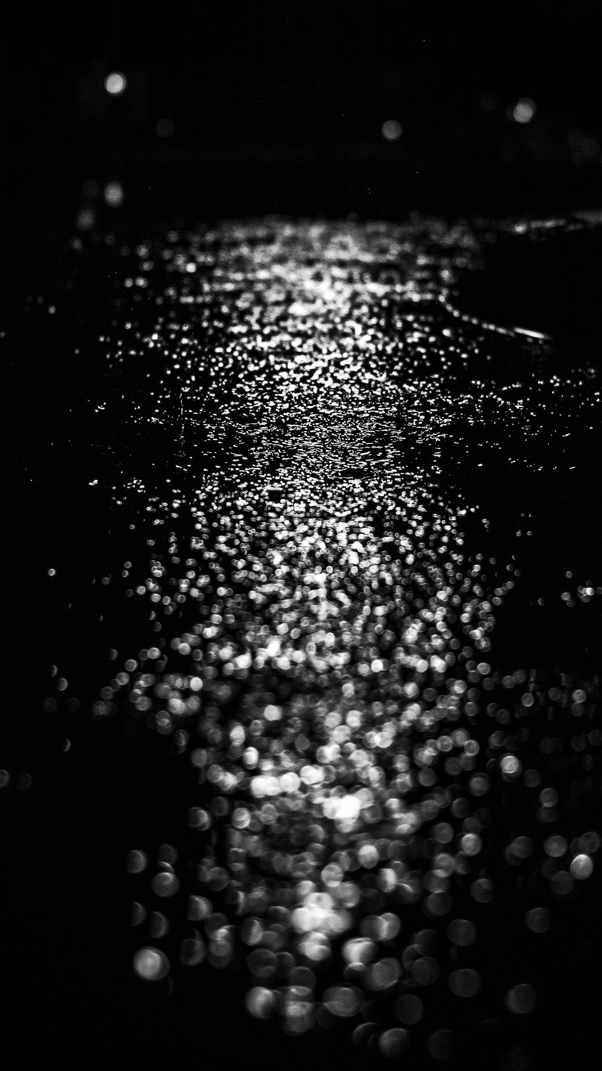 After Rain Drop Street Dark Night Bokeh Bw