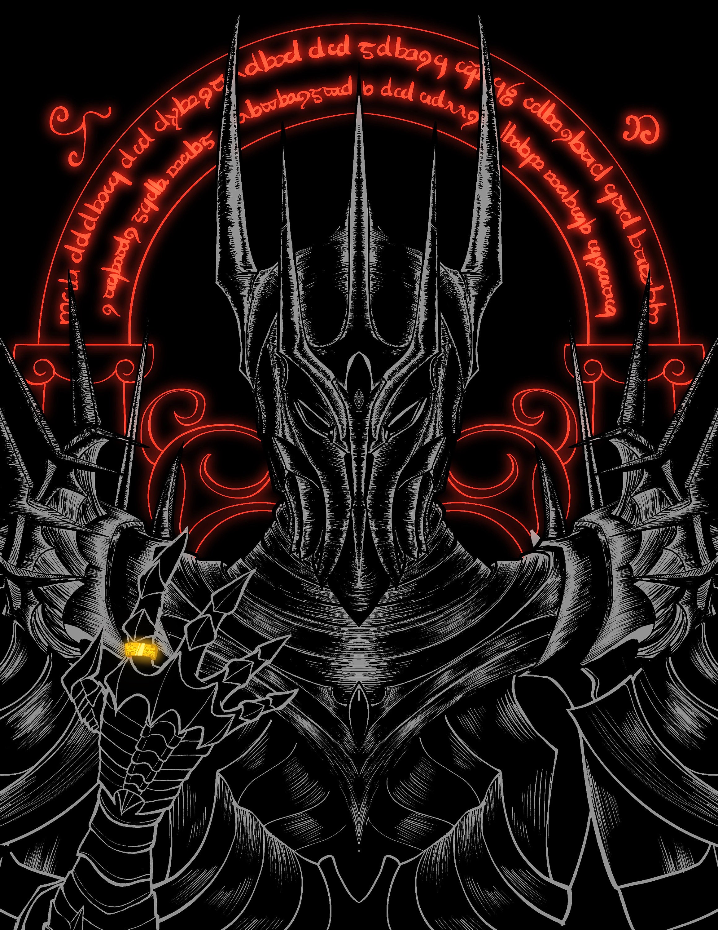 Sauron Lord of the Rings Dark Art LOTR