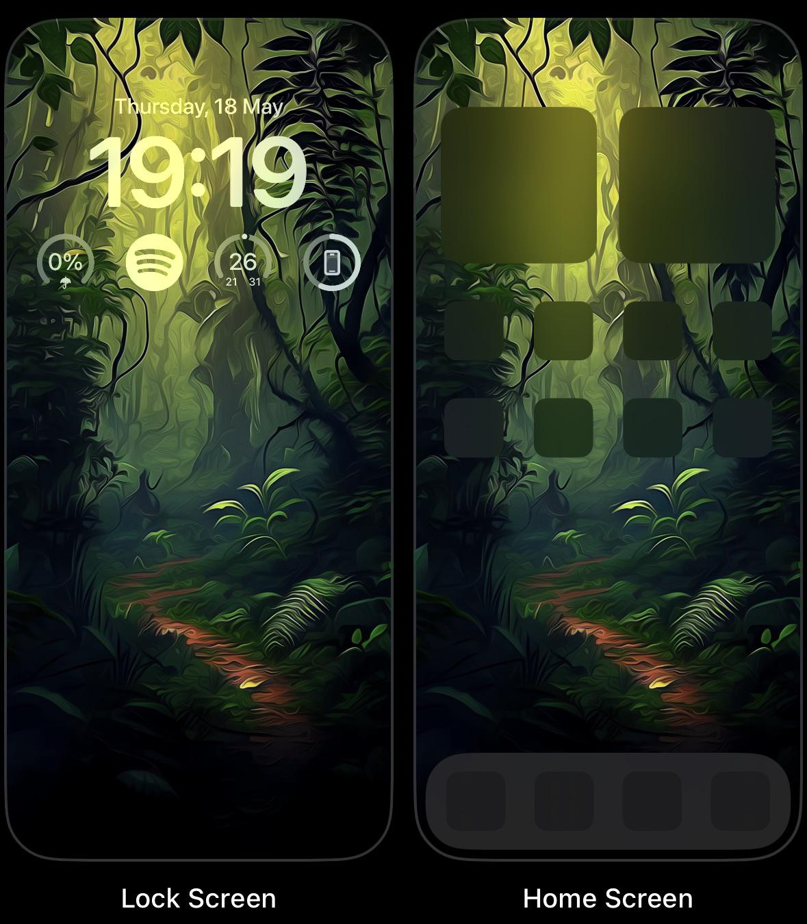 Wallpaper Dark Forest Paiting, r