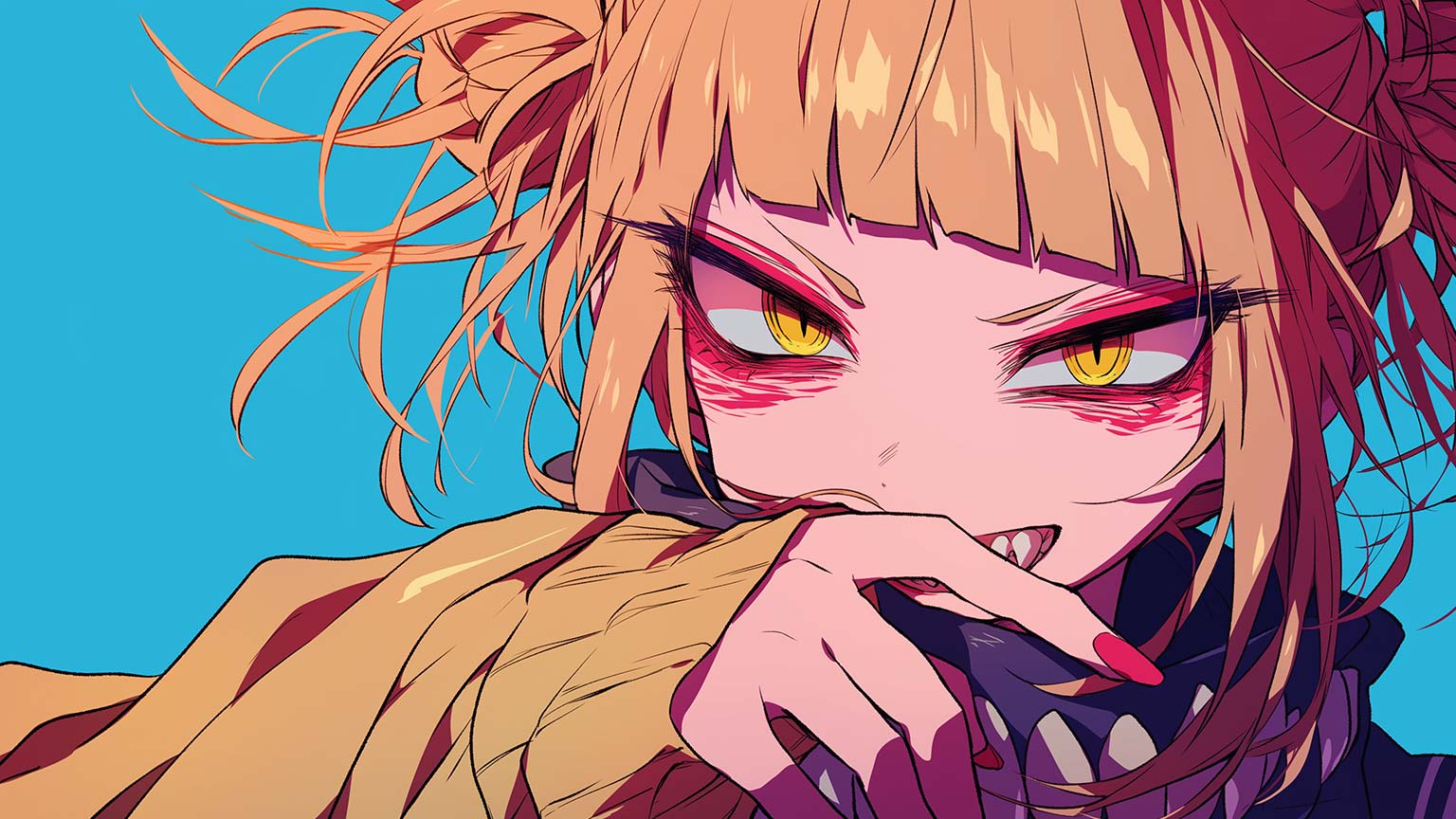 MHA Toga Himiko Blue Desktop Wallpaper