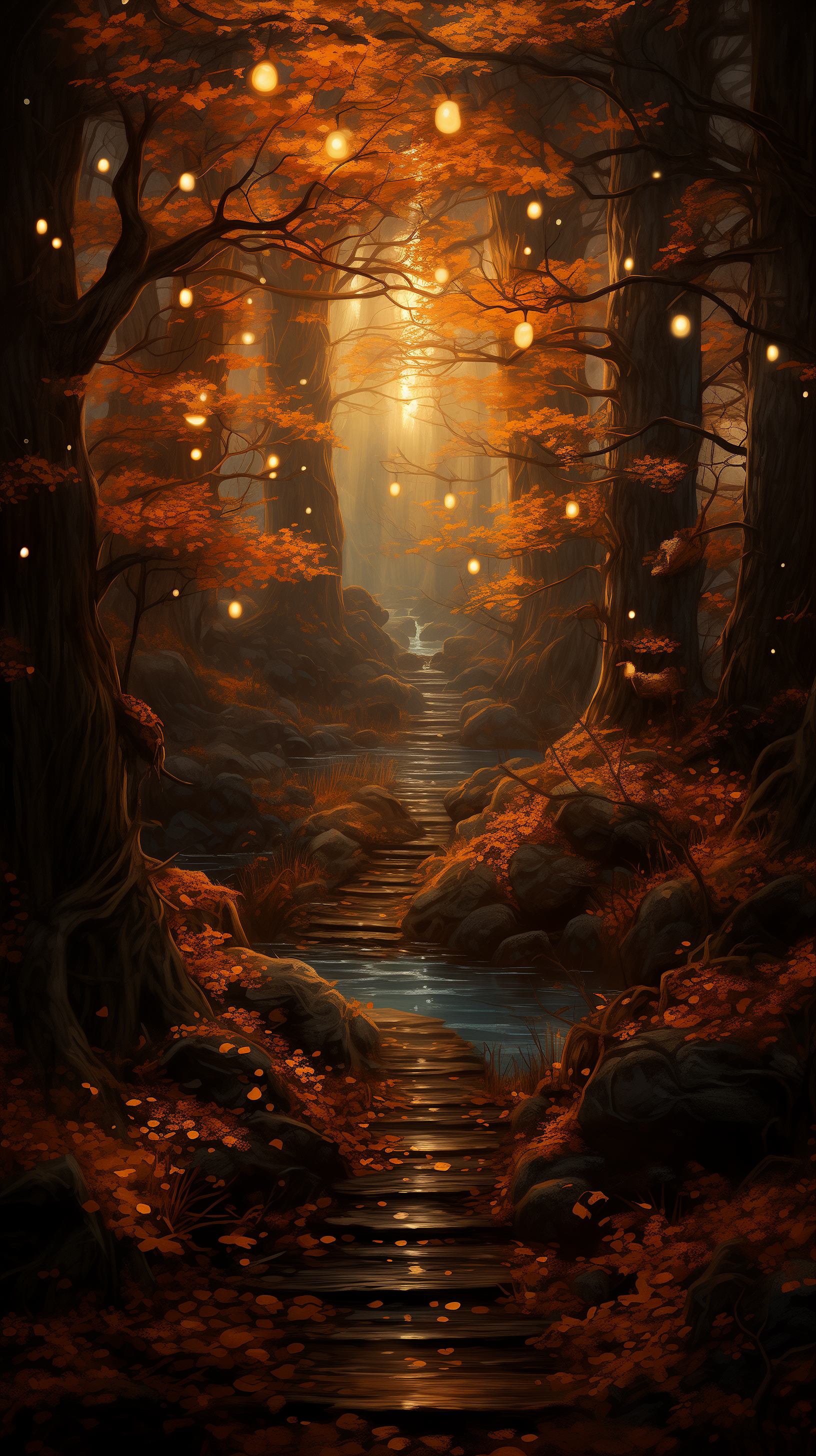 Enchanted Autumn Forest Path Phone
