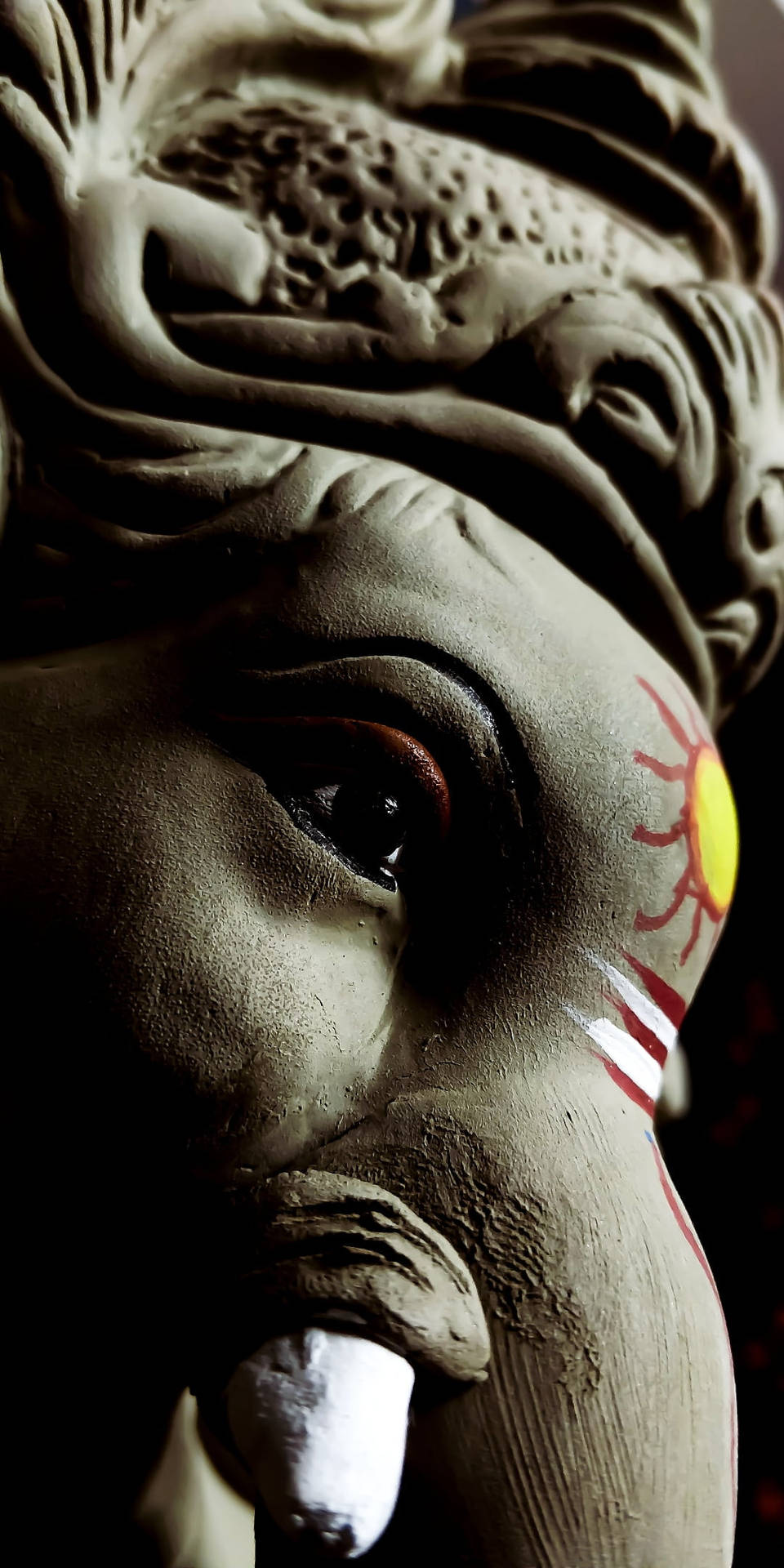 Stone Ganesh Head IPhone Wallpaper