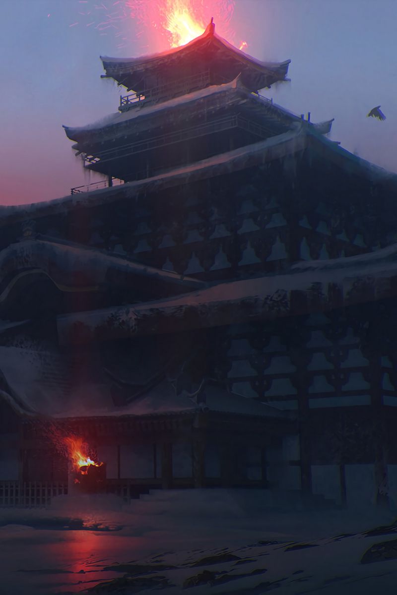 Download wallpaper 800x1200 pagoda