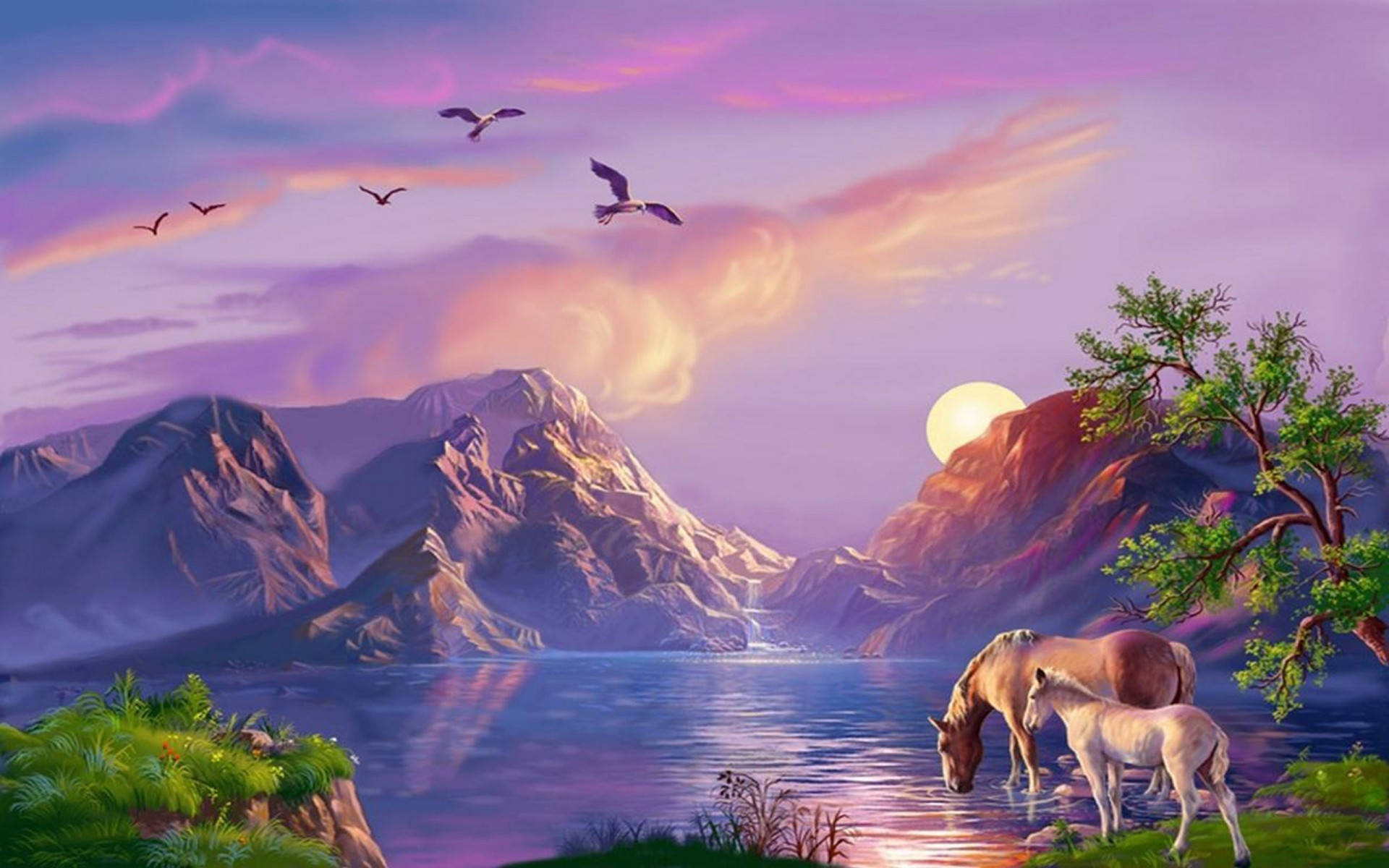 Download Pretty Desktop Mountain Horses