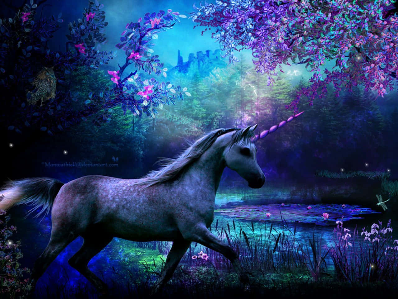 Purple Unicorn Wallpaper