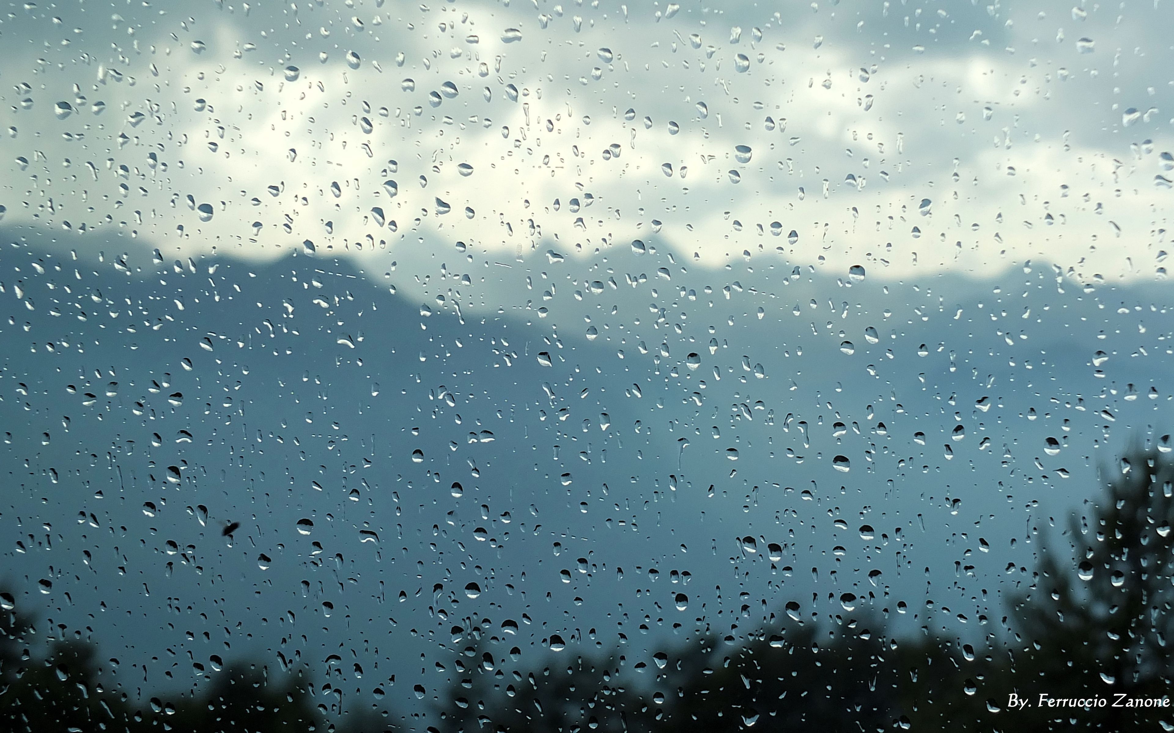 wallpaper 3840x2400 glass, drops, rain