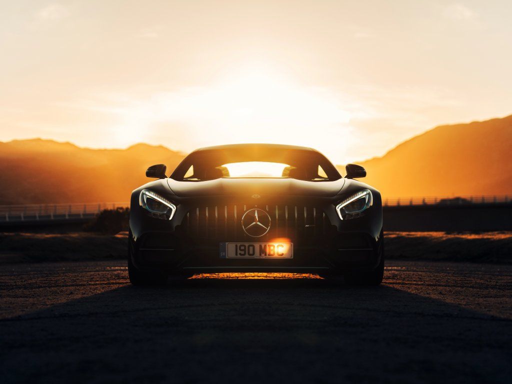 Mercedes AMG GT C, Black, Sunset Wallpaper