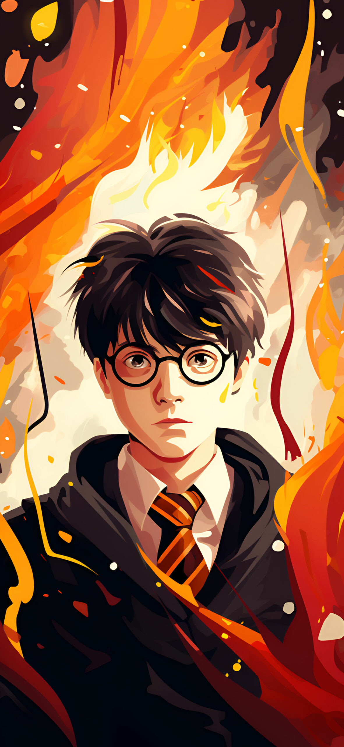 Harry Potter & Flame Art Wallpaper