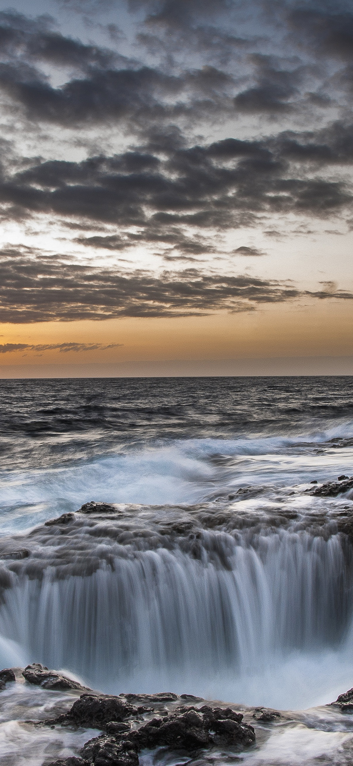 Waterfall Sea Ocean Nature Wallpaper