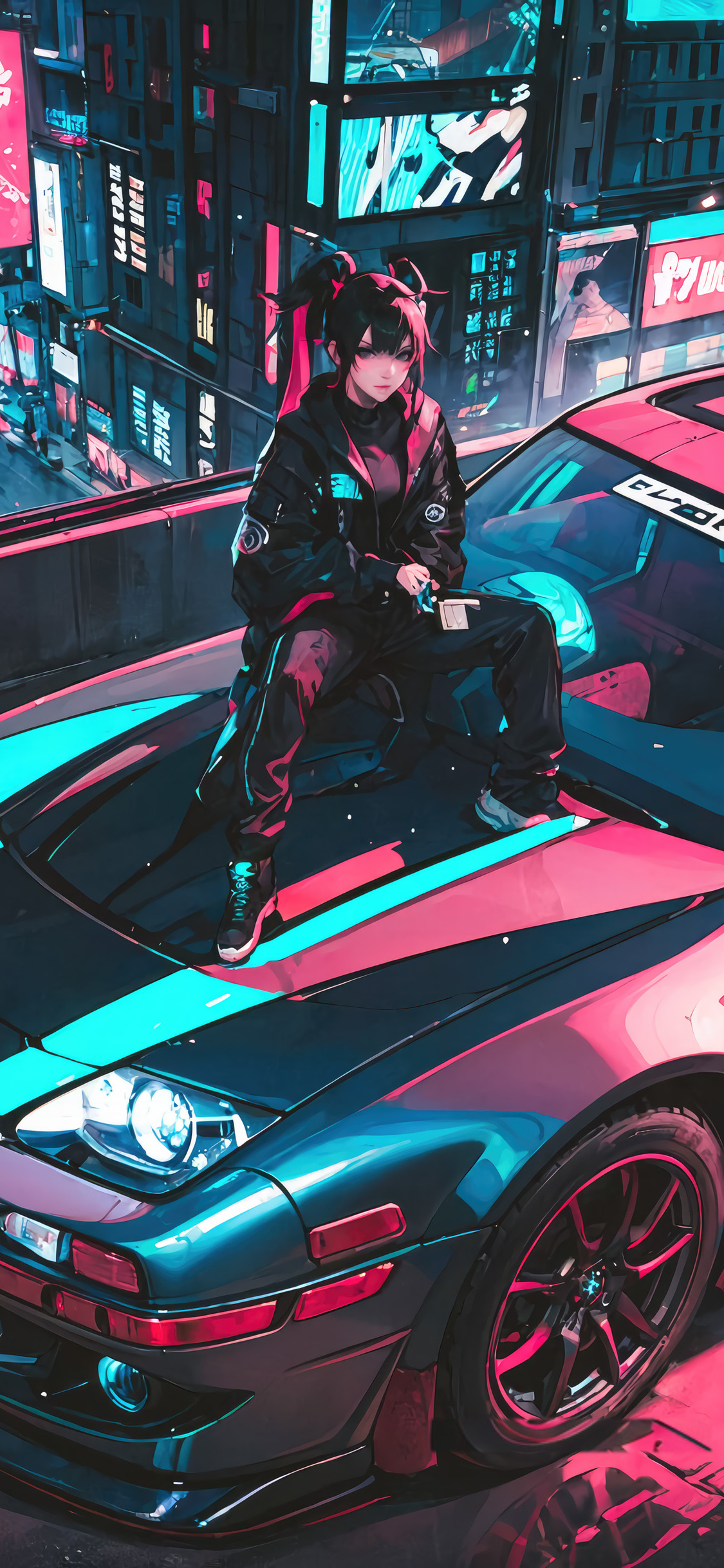 Anime Girl And Her Ride In A