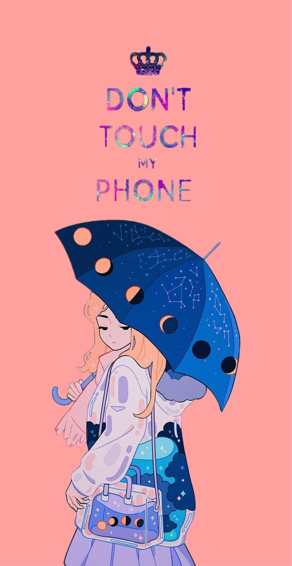 Phone Girl Umbrella Wallpaper