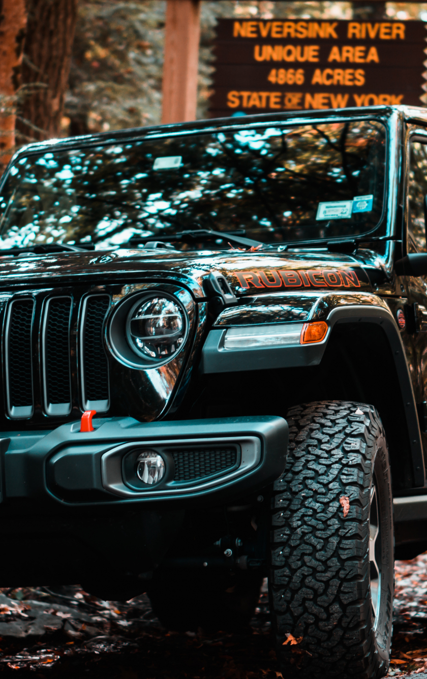 Download wallpaper 840x1336 black jeep