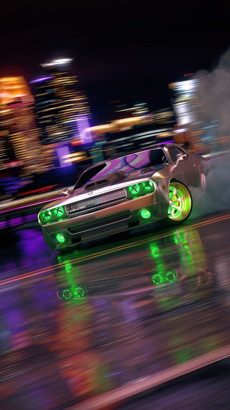Dodge Challenger Neon iPhone Wallpaper