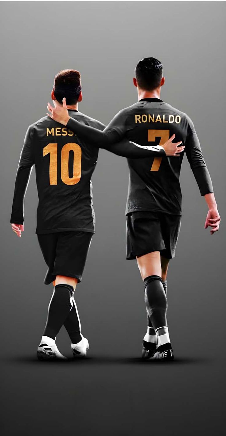 Messi with Ronaldo iPhone Wallpaper 4K