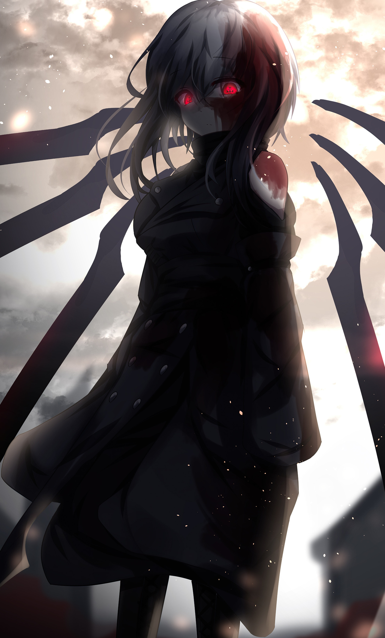 Glowing Eyes Anime Girl 5k iPhone