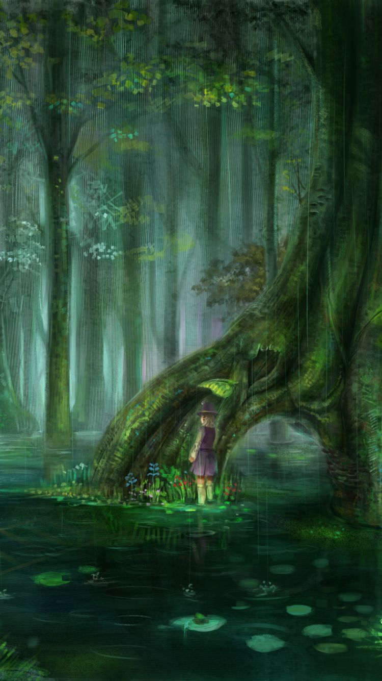 wallpaper: Anime, Fantasy, Forest, Tree