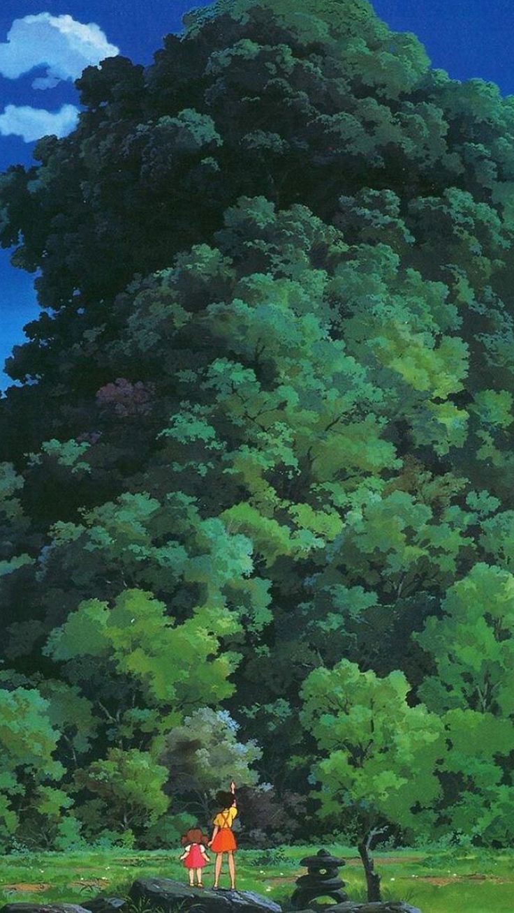 Studio Ghibli Tree Green Art