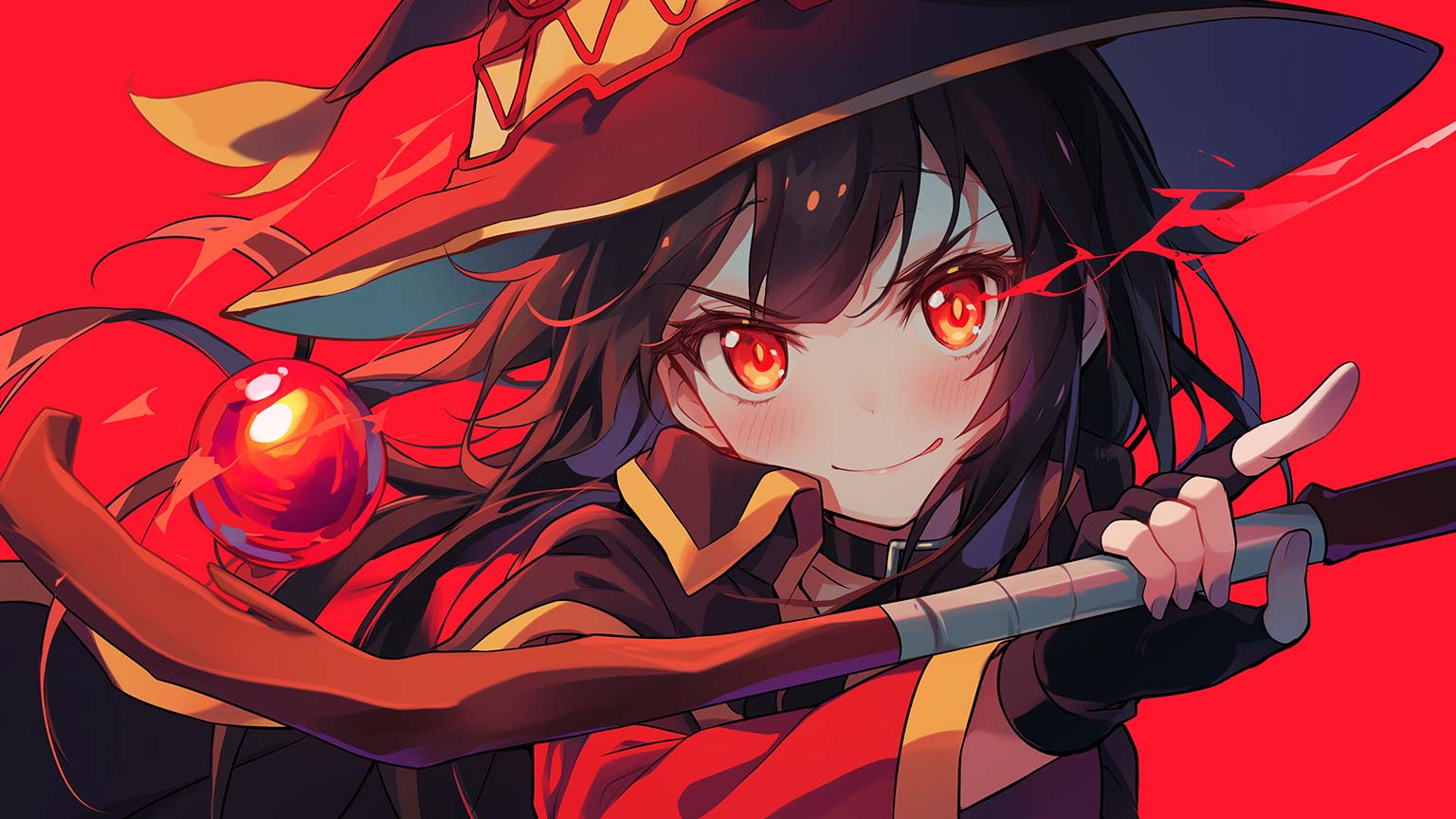 Konosuba Megumin Red Desktop Wallpaper 4K Wallpaper