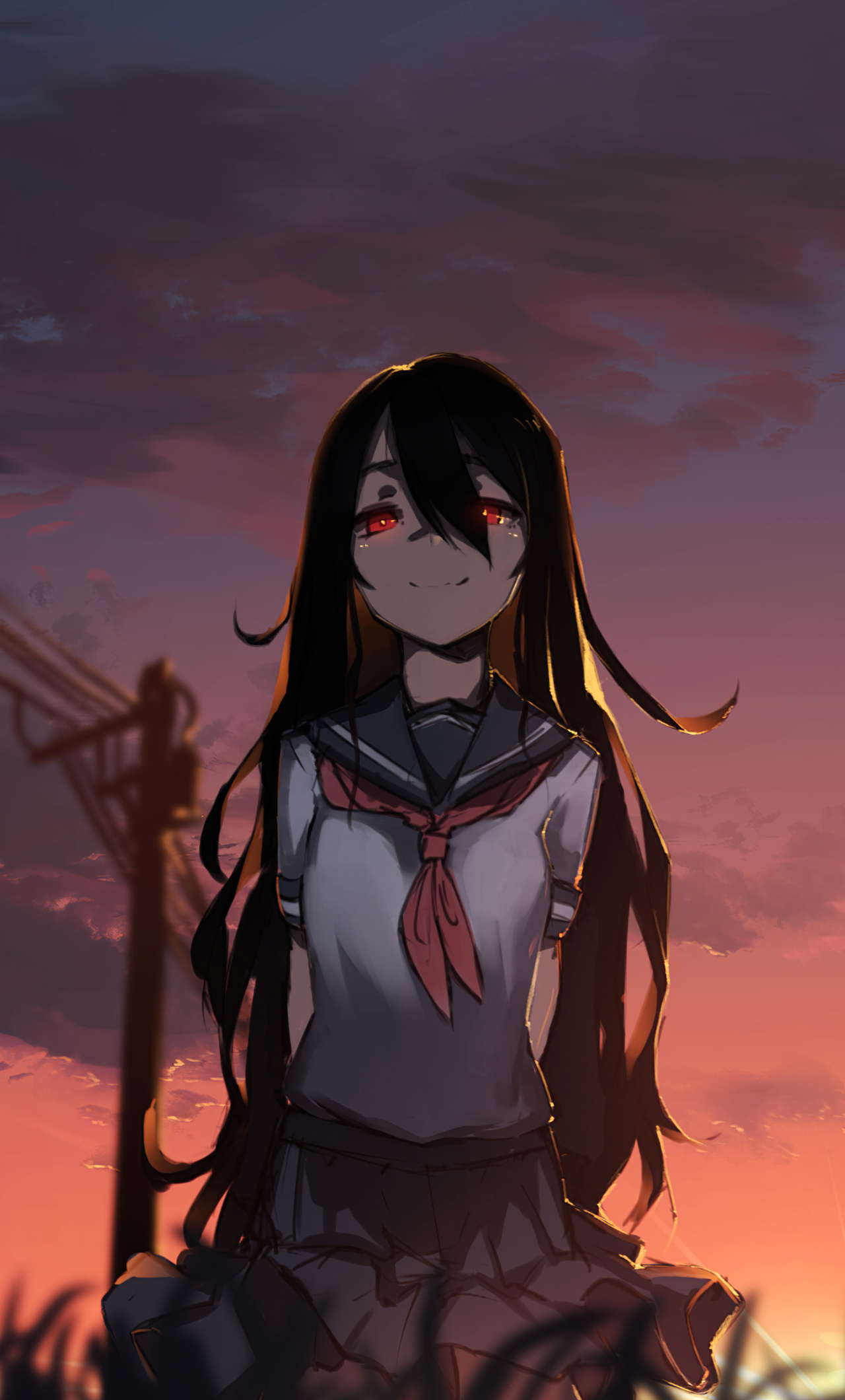 Anime Original Girl Red Eyes