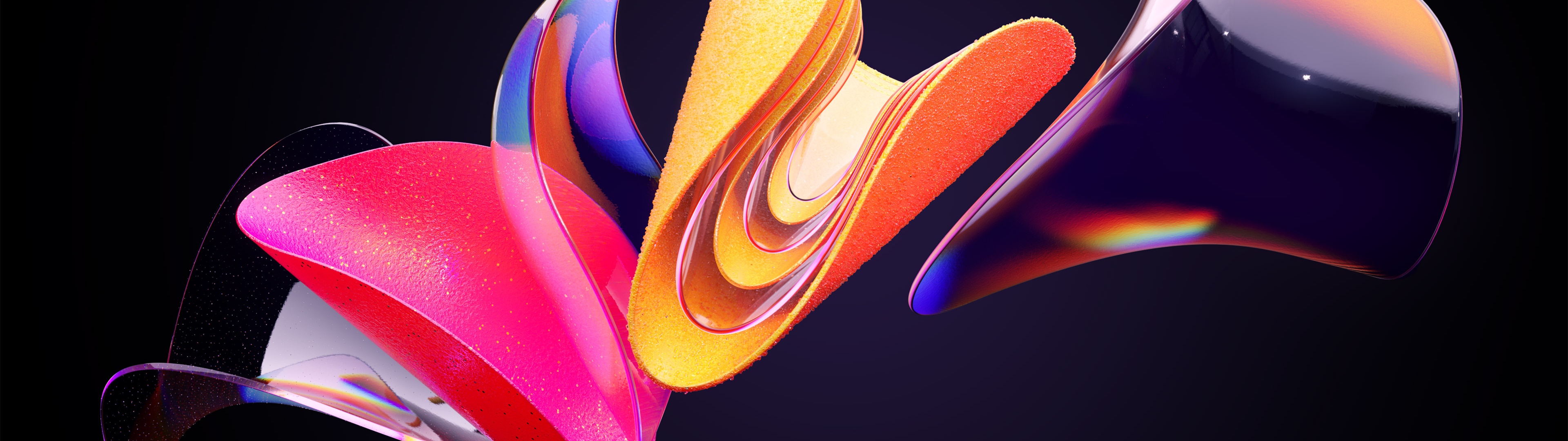 Windows 11 Wallpaper 4K, Glossy, Dark