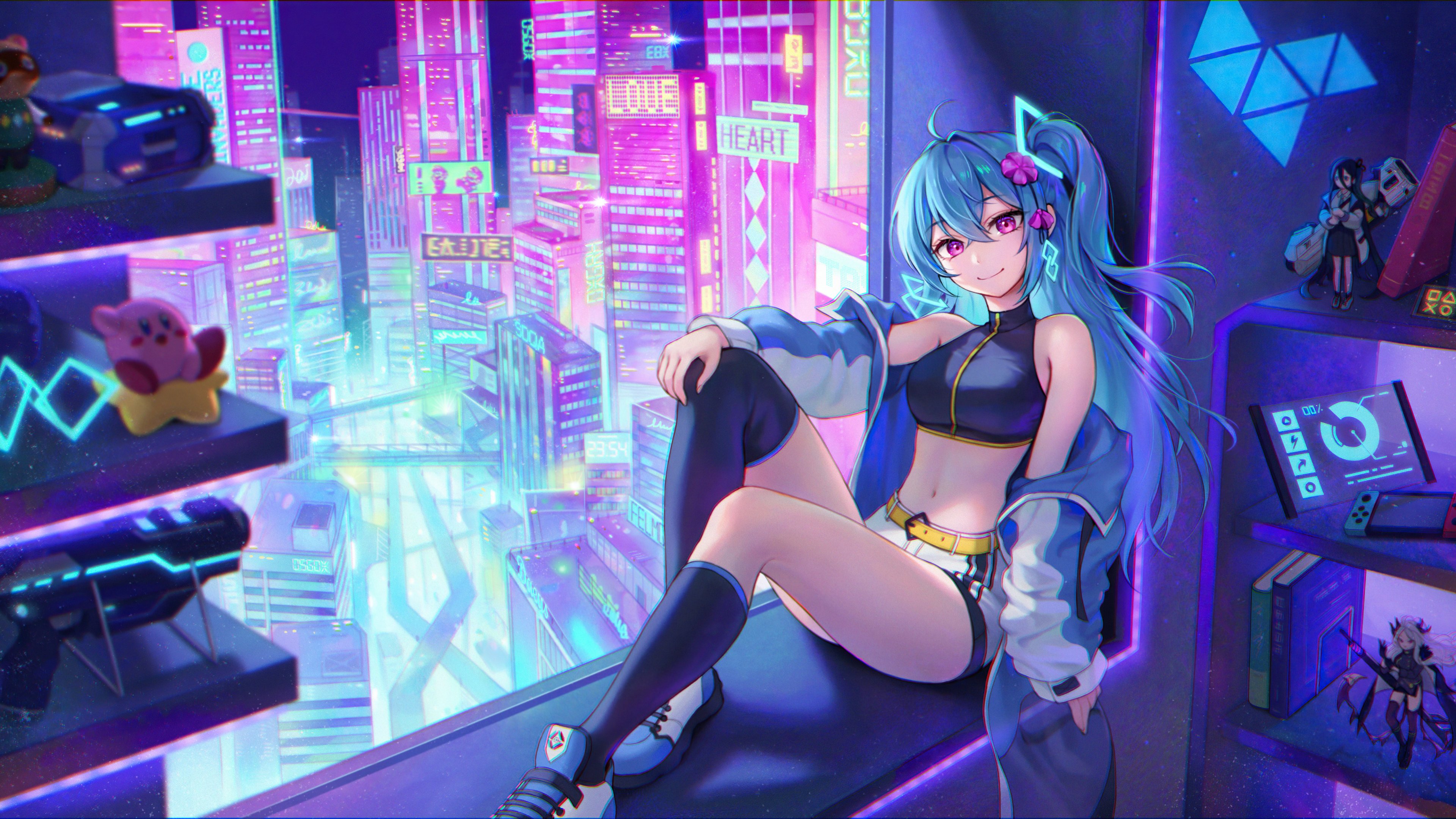 purple eyes Cyberpunk Wallpaper 5k HD