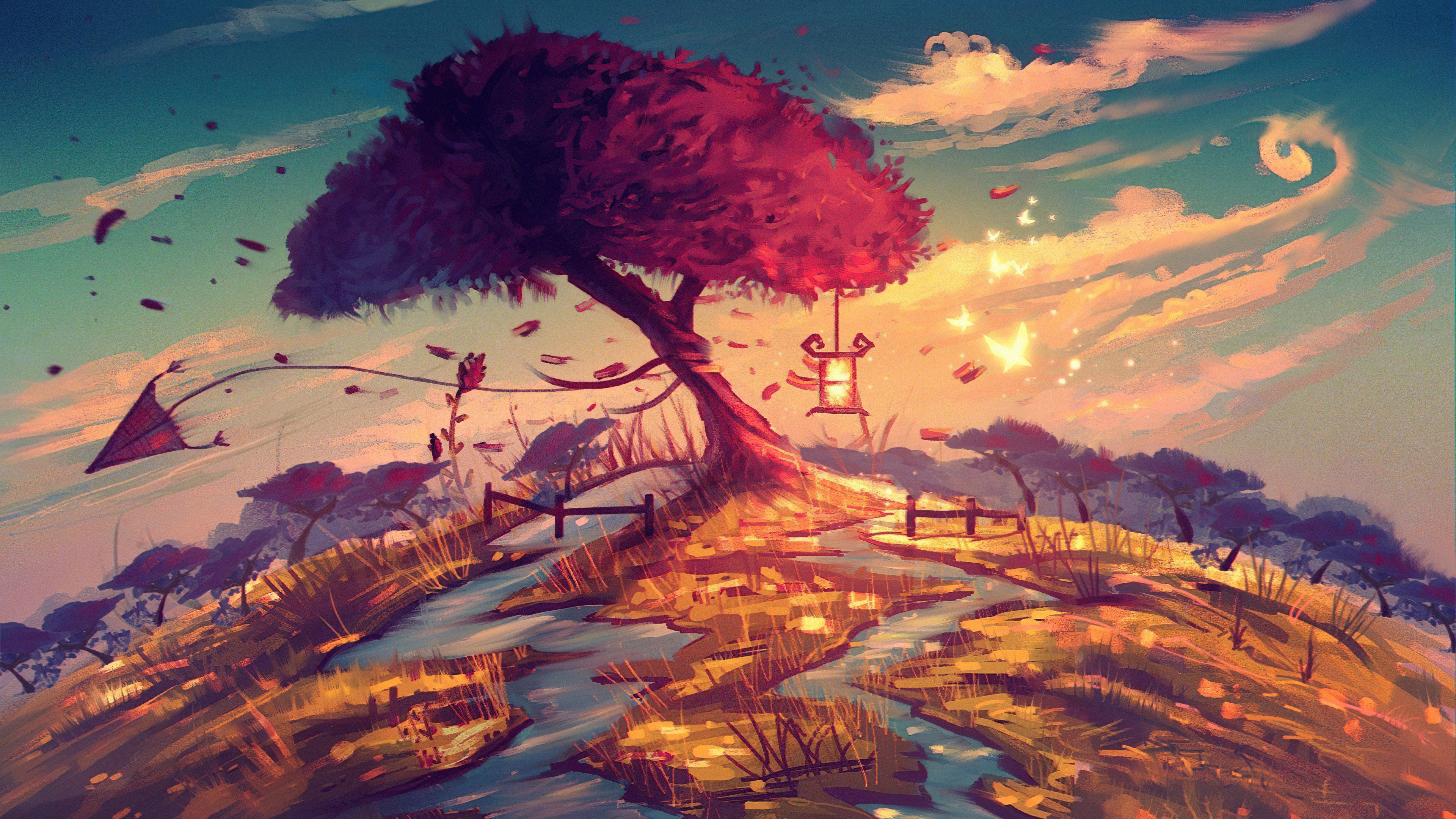 Fantasy tree art [3840x2160]