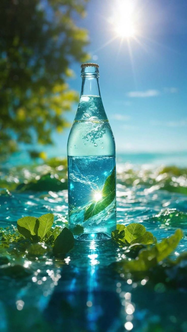 Glass Bottle iPhone Wallpaper 4K