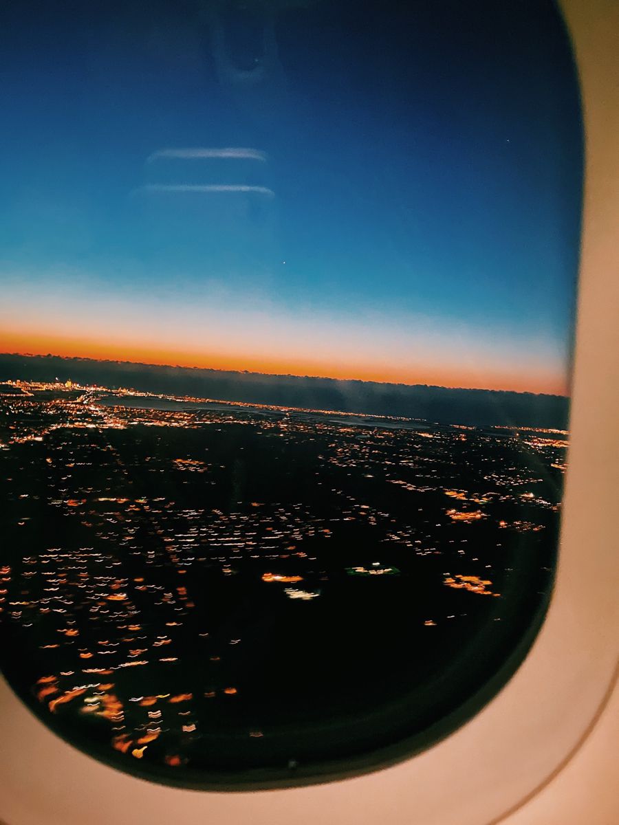 Airplane. Airplane window view, Travel