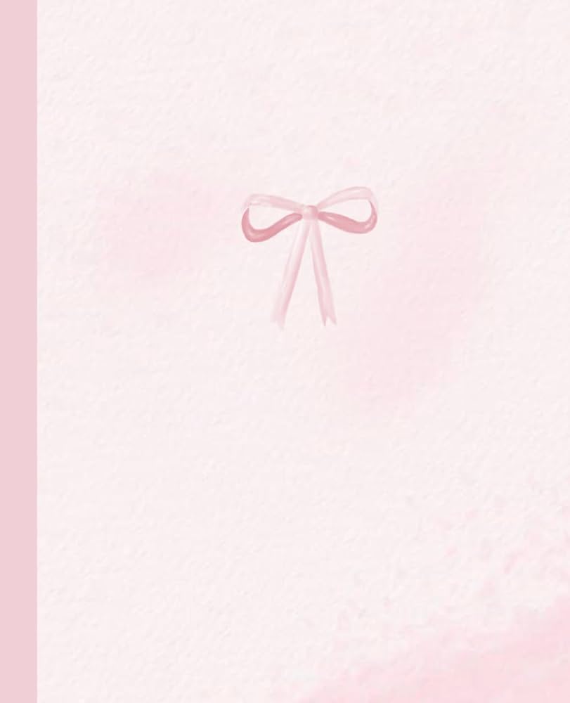 Pink Bow Lined Journal Notebook