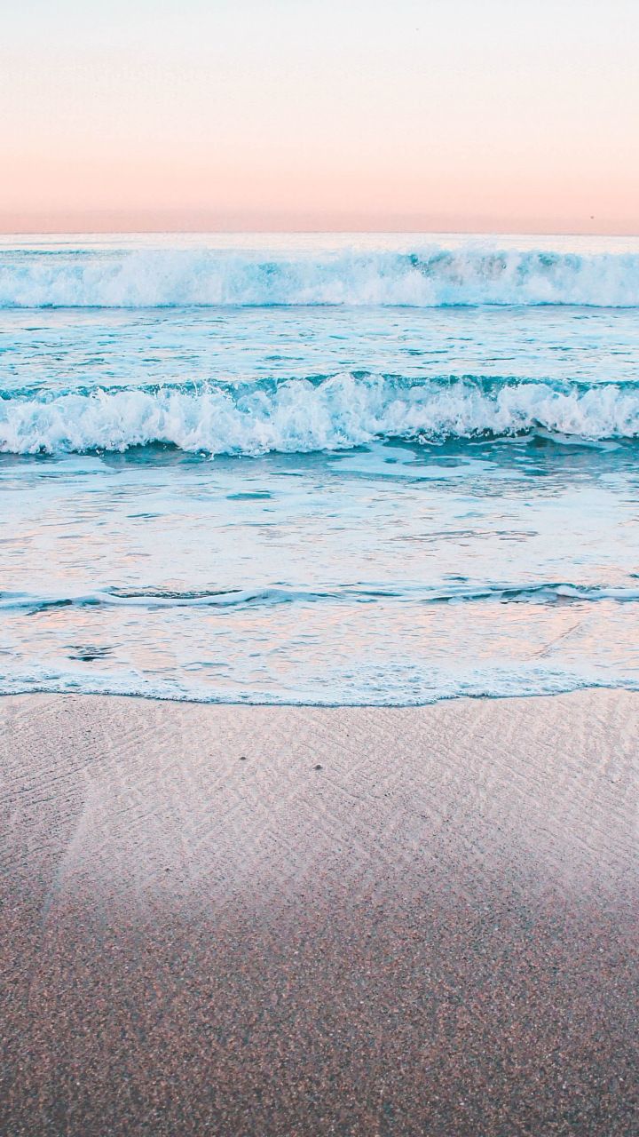 Calm, beach, sea waves, peaceful