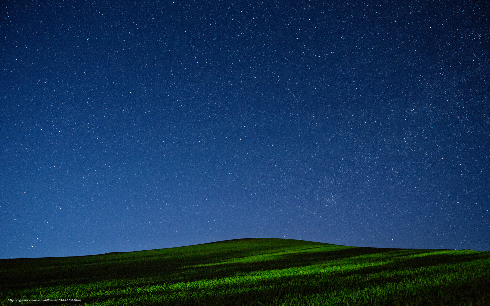 Download wallpaper hill, field, night