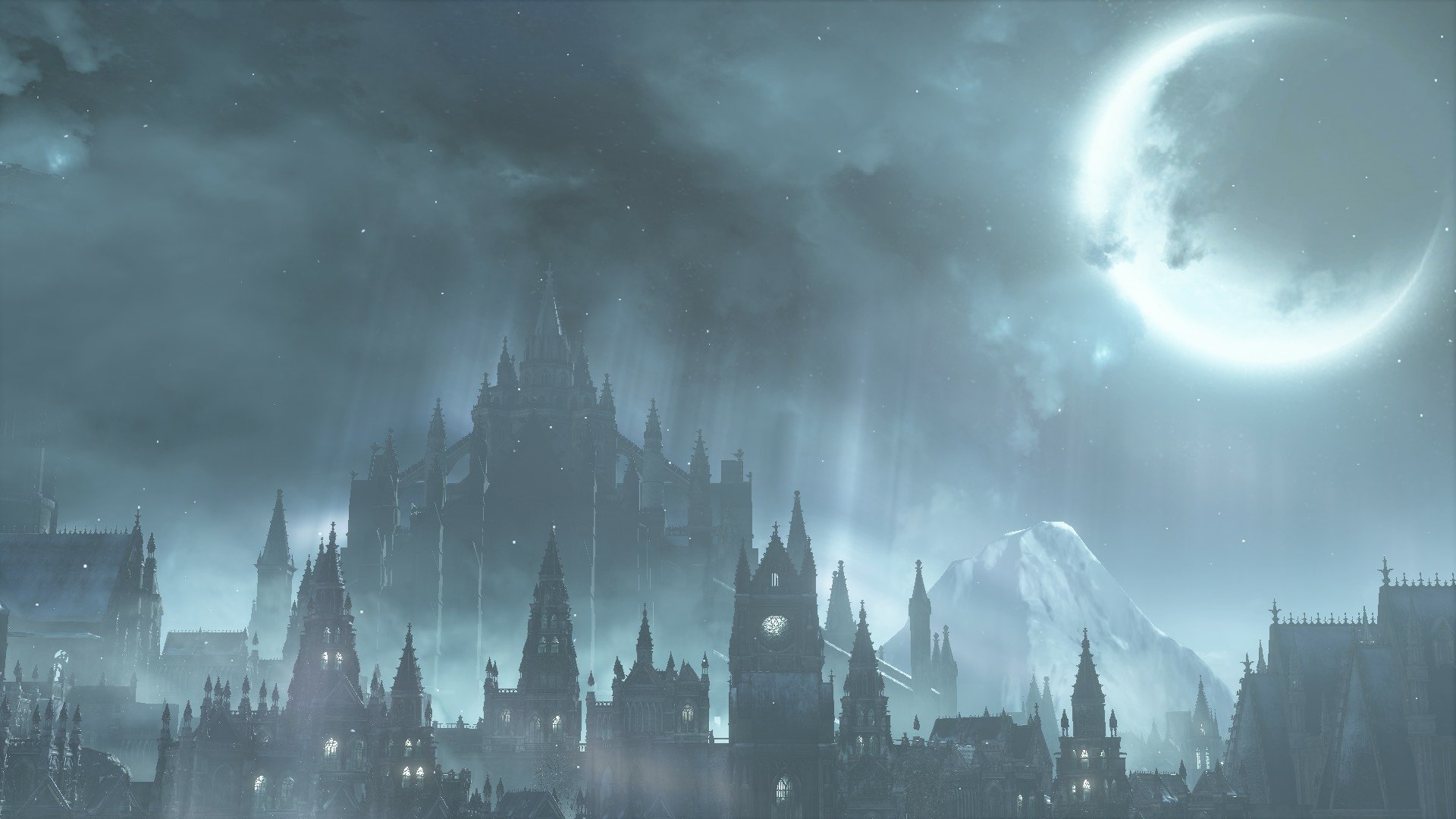 Download City Night Moon Irithyll Of The Boreal Valley Video Game Dark Souls III HD Wallpaper