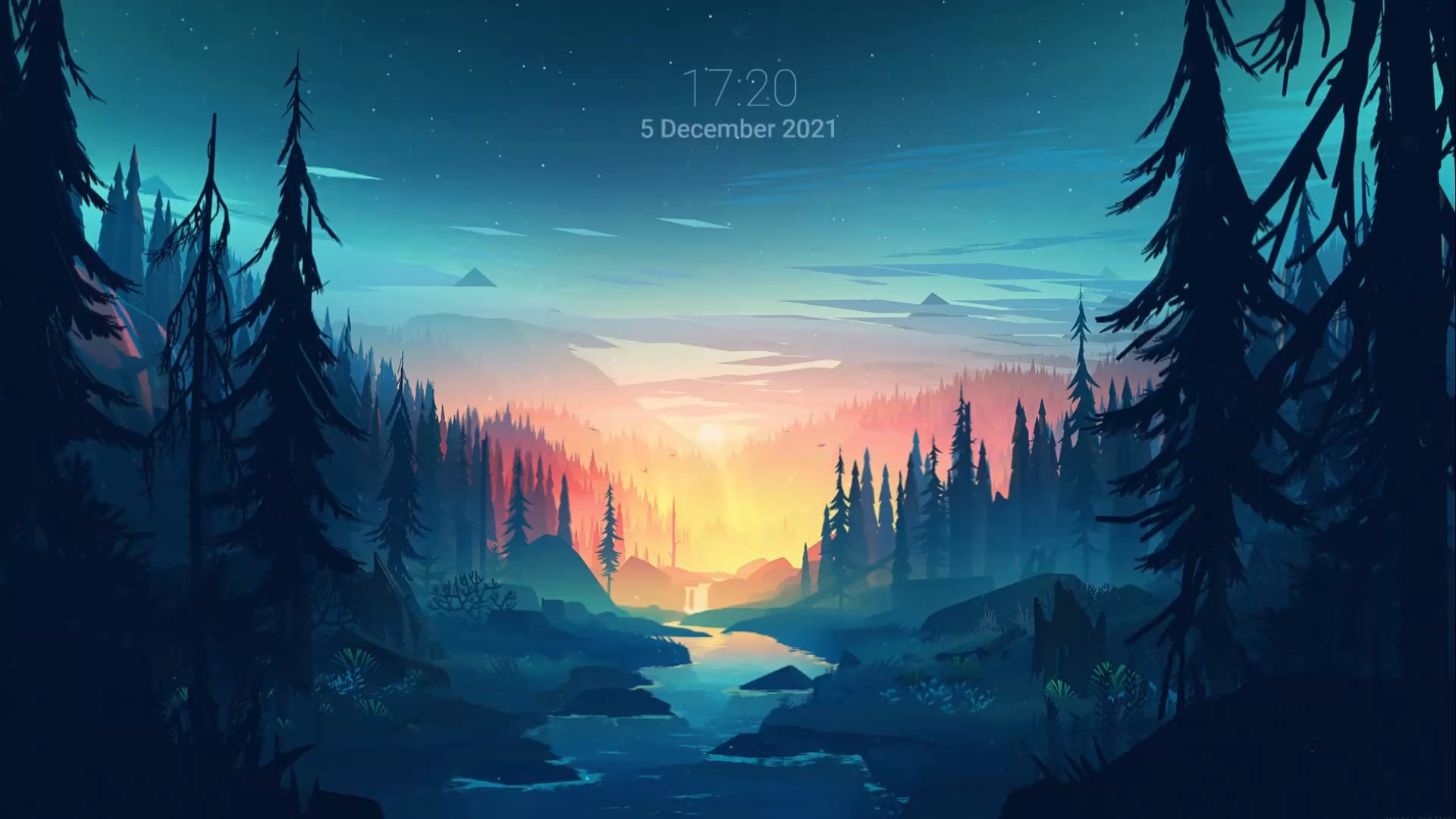 Calm River Wallpaper Customizable