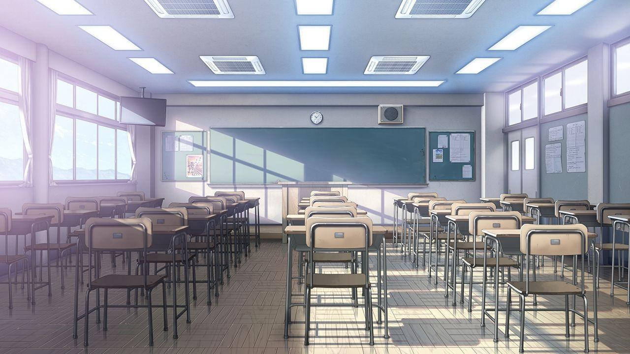 Anime School Scenery HD Wallpaper