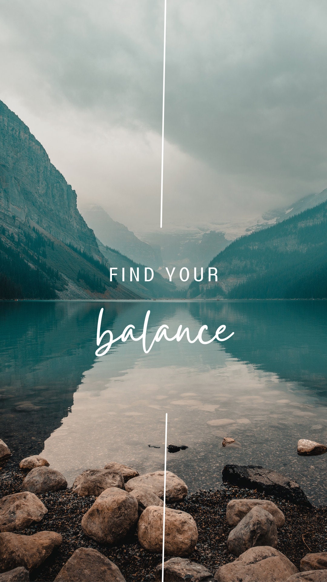 Find Your Balance Inspiring River Scene