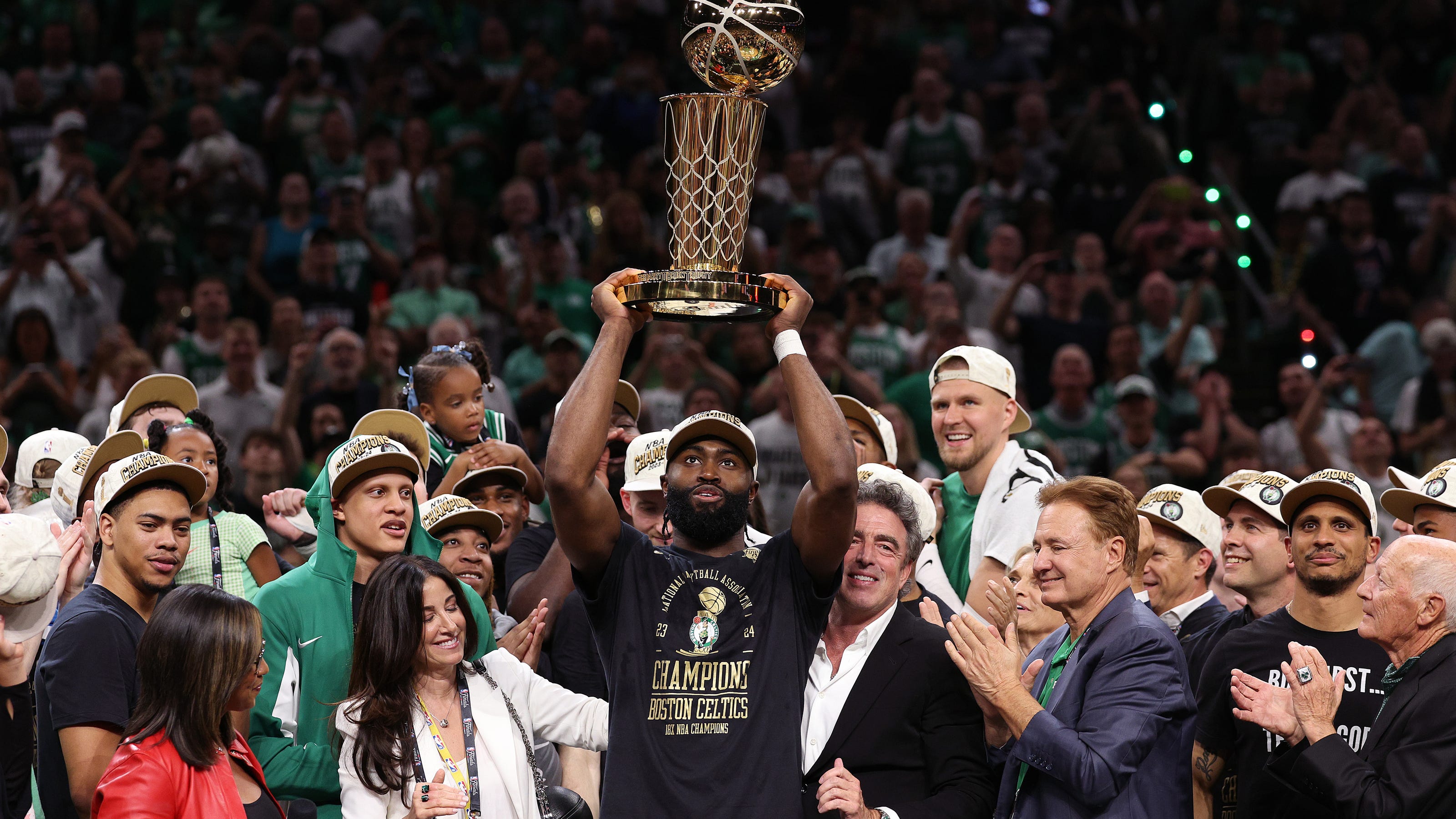 Celtics celebrate winning their 18th