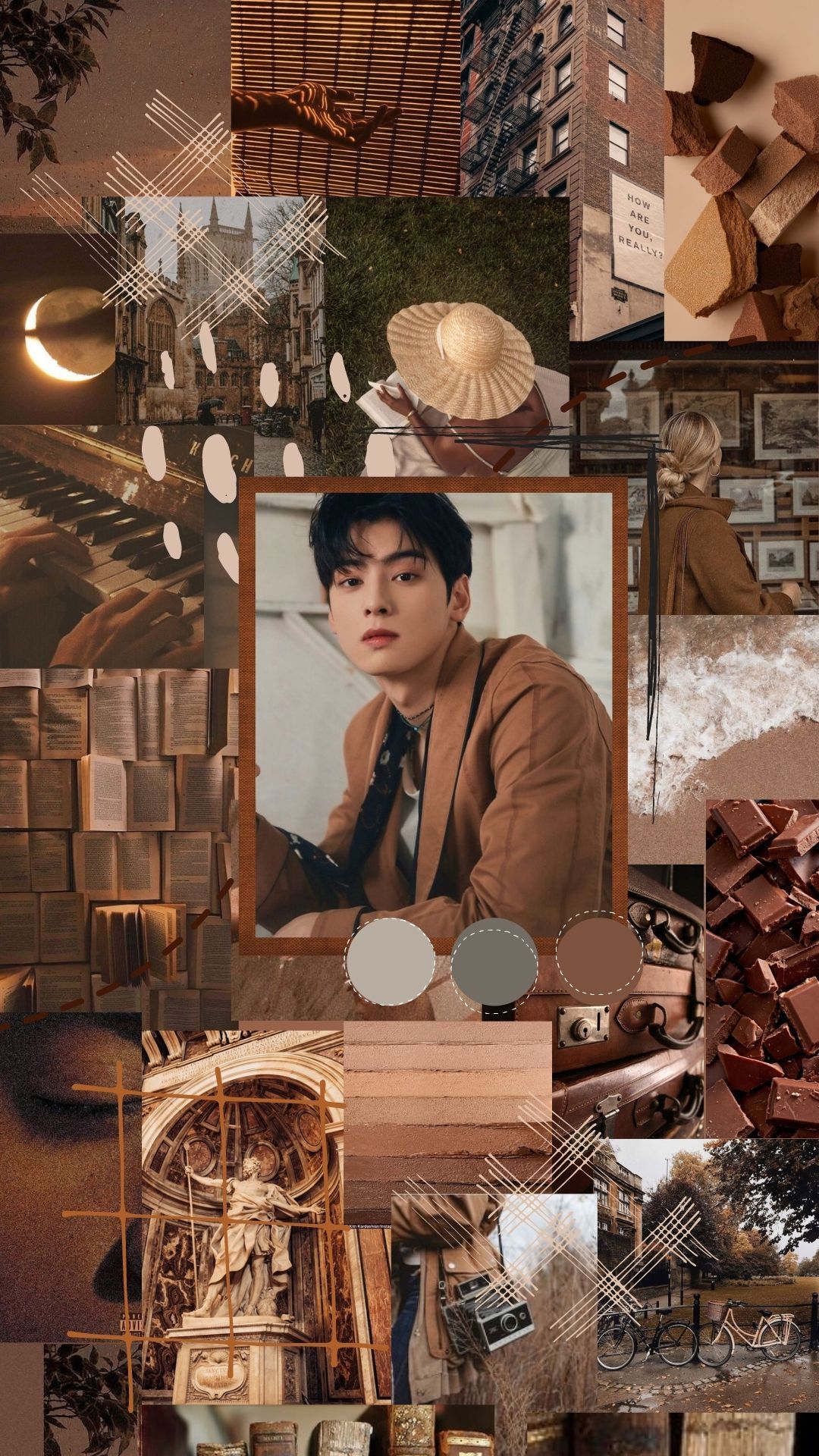 Cha Eun Woo- Aesthetic Brown Wallpaper