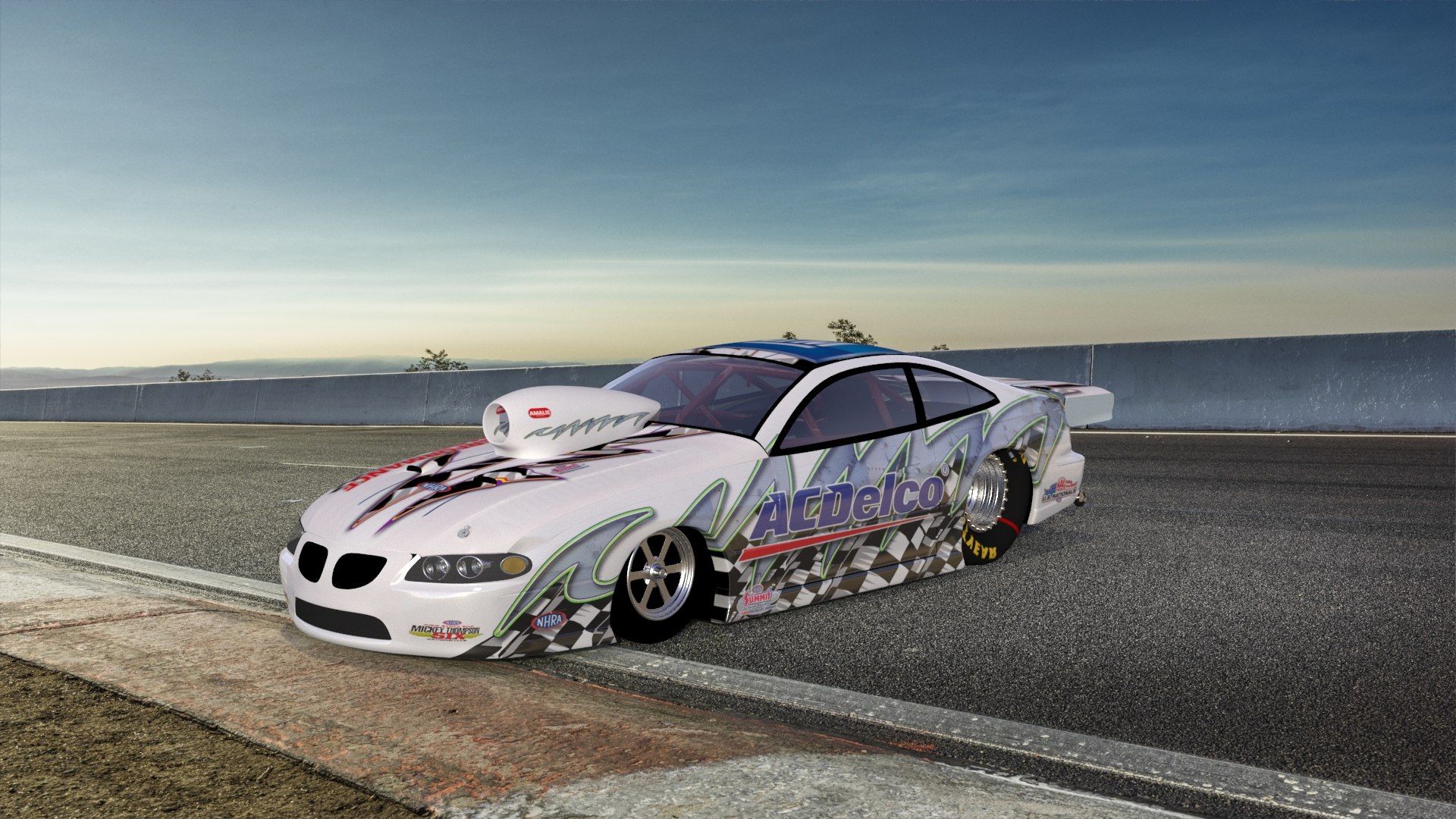 3D Generic Pro Stock Drag Racing Car