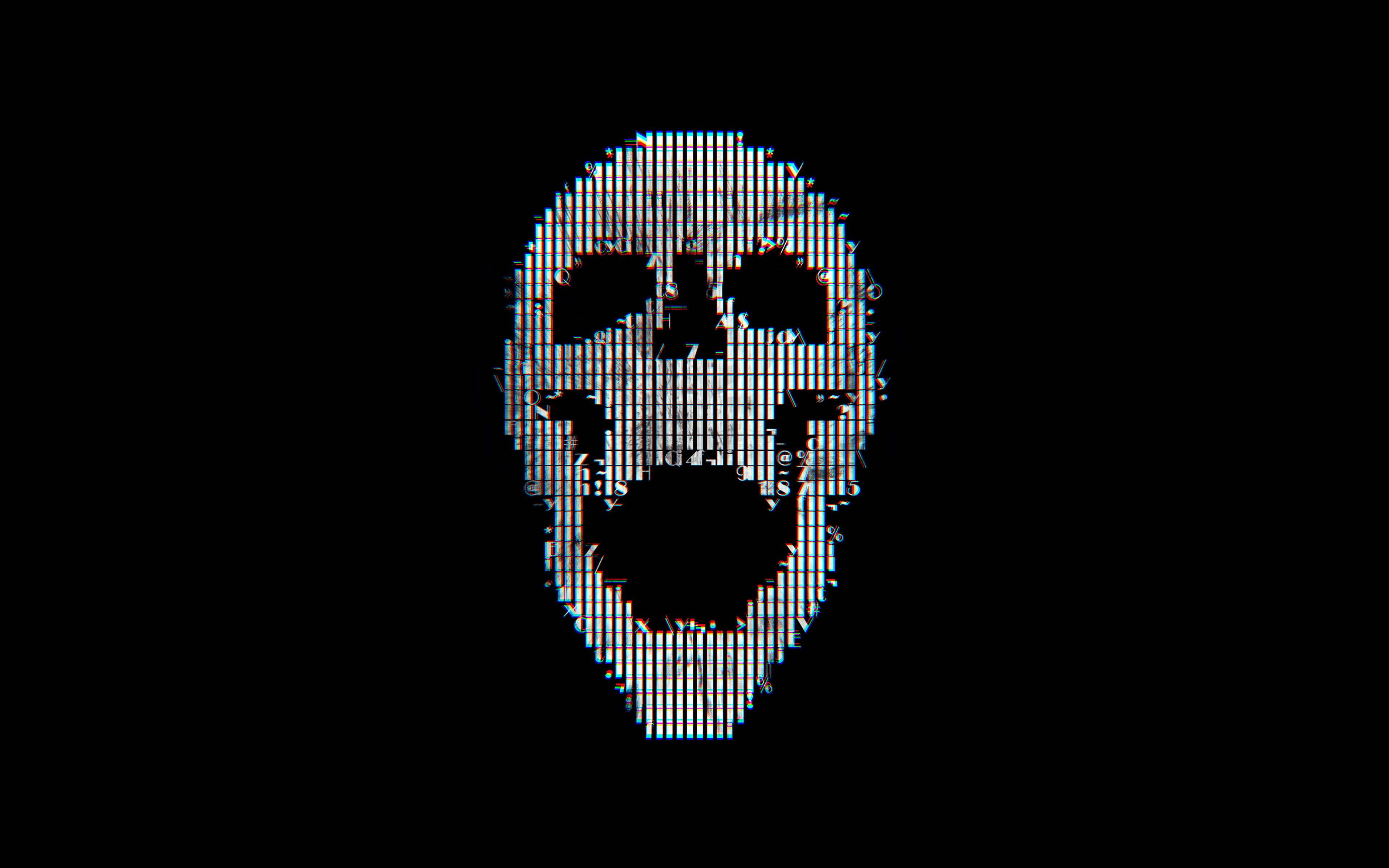Digital Skull Dark Black Art