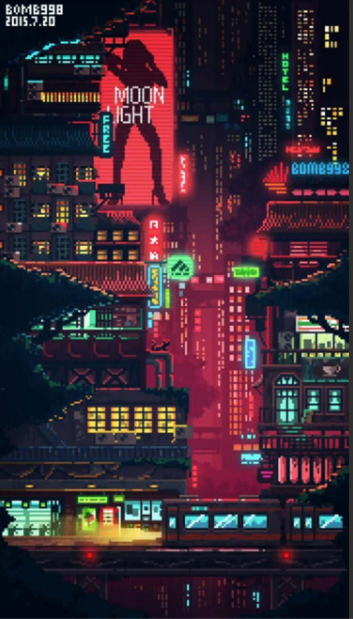 Cyberpunk Pixel Art HD Wallpaper