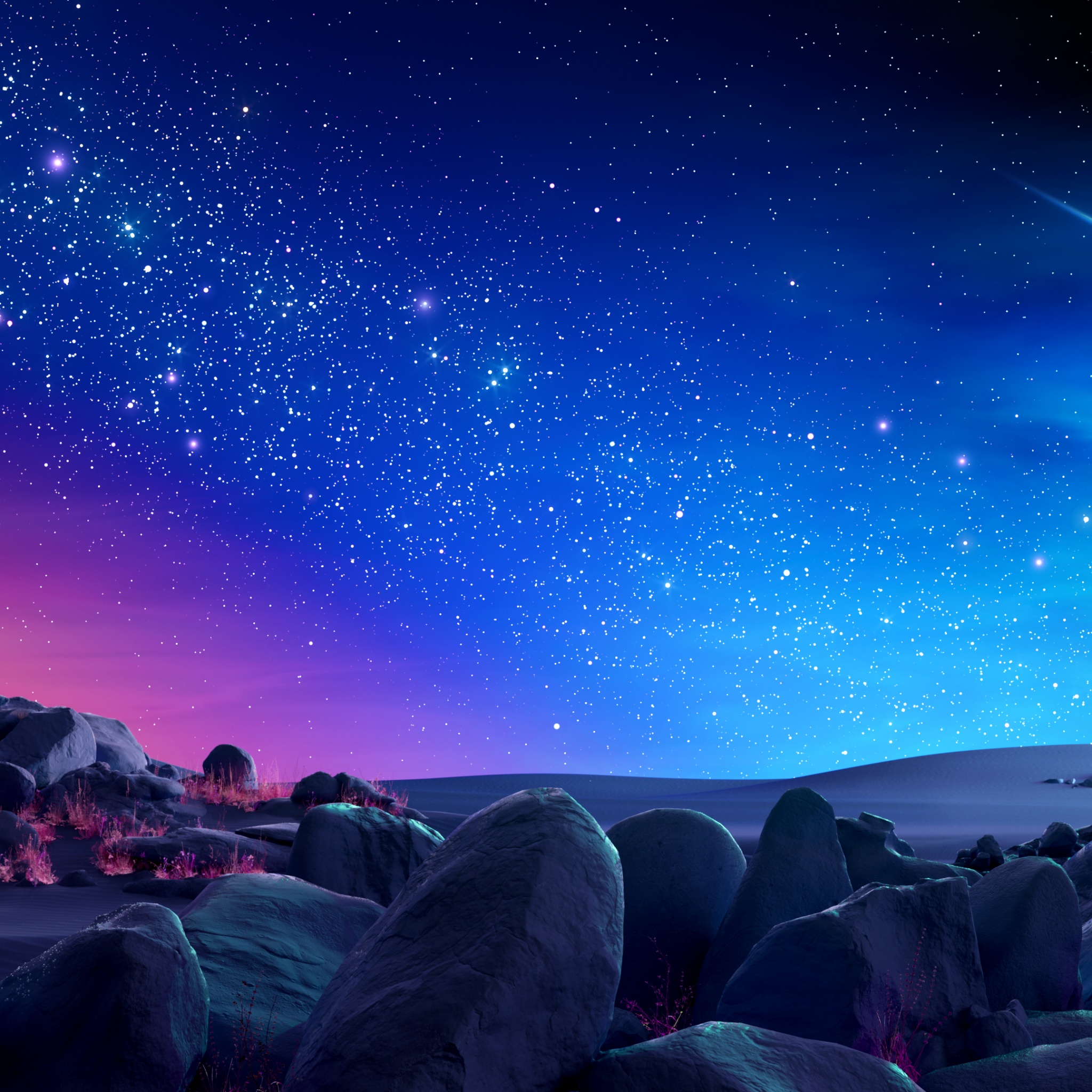 Night sky Wallpaper 4K, Colorful, Magic, Stars, Milky Way